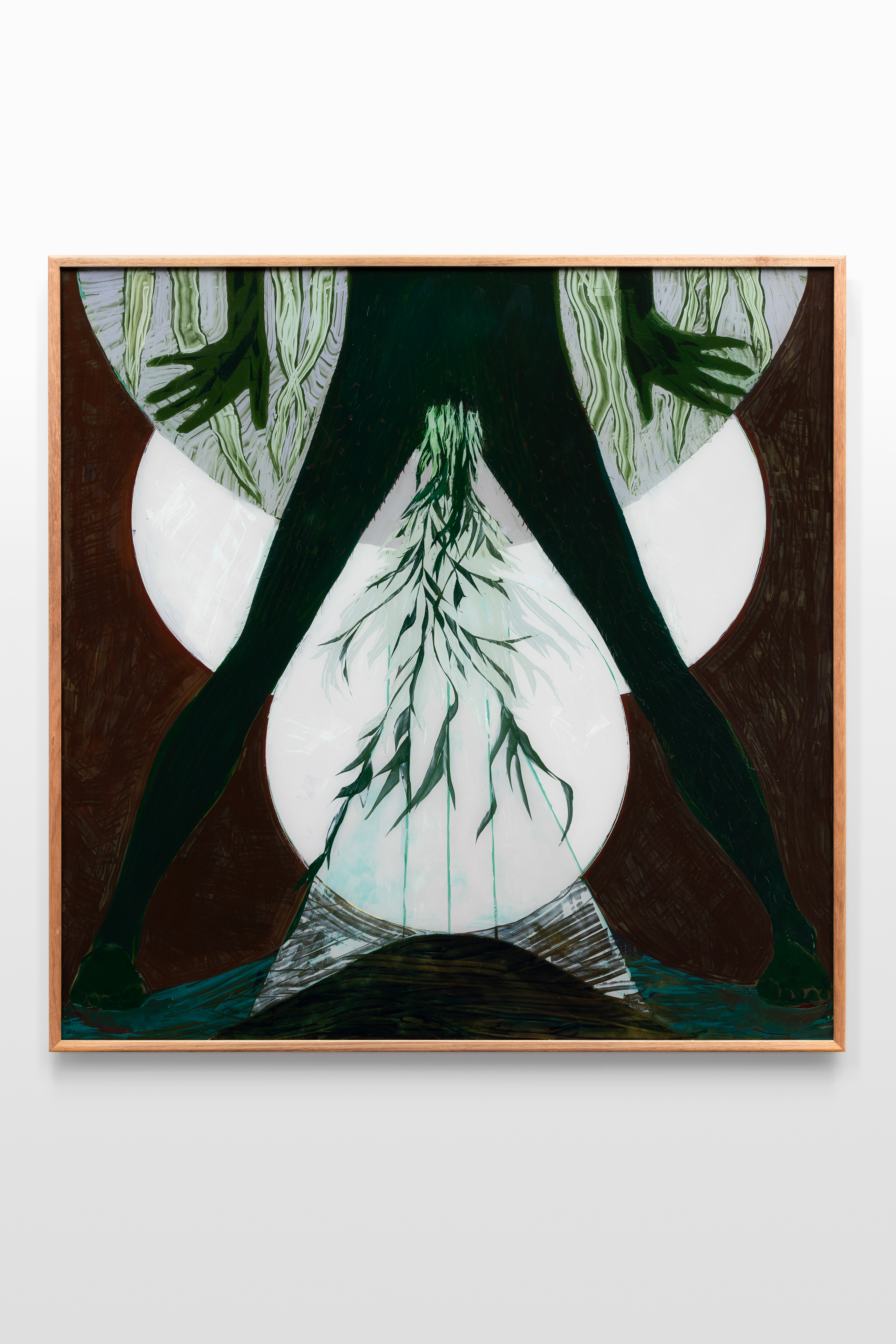 Sruthan an choire: the stream of the cauldron, 2024 oil on toughened glass 110.0 x 110.0 cm