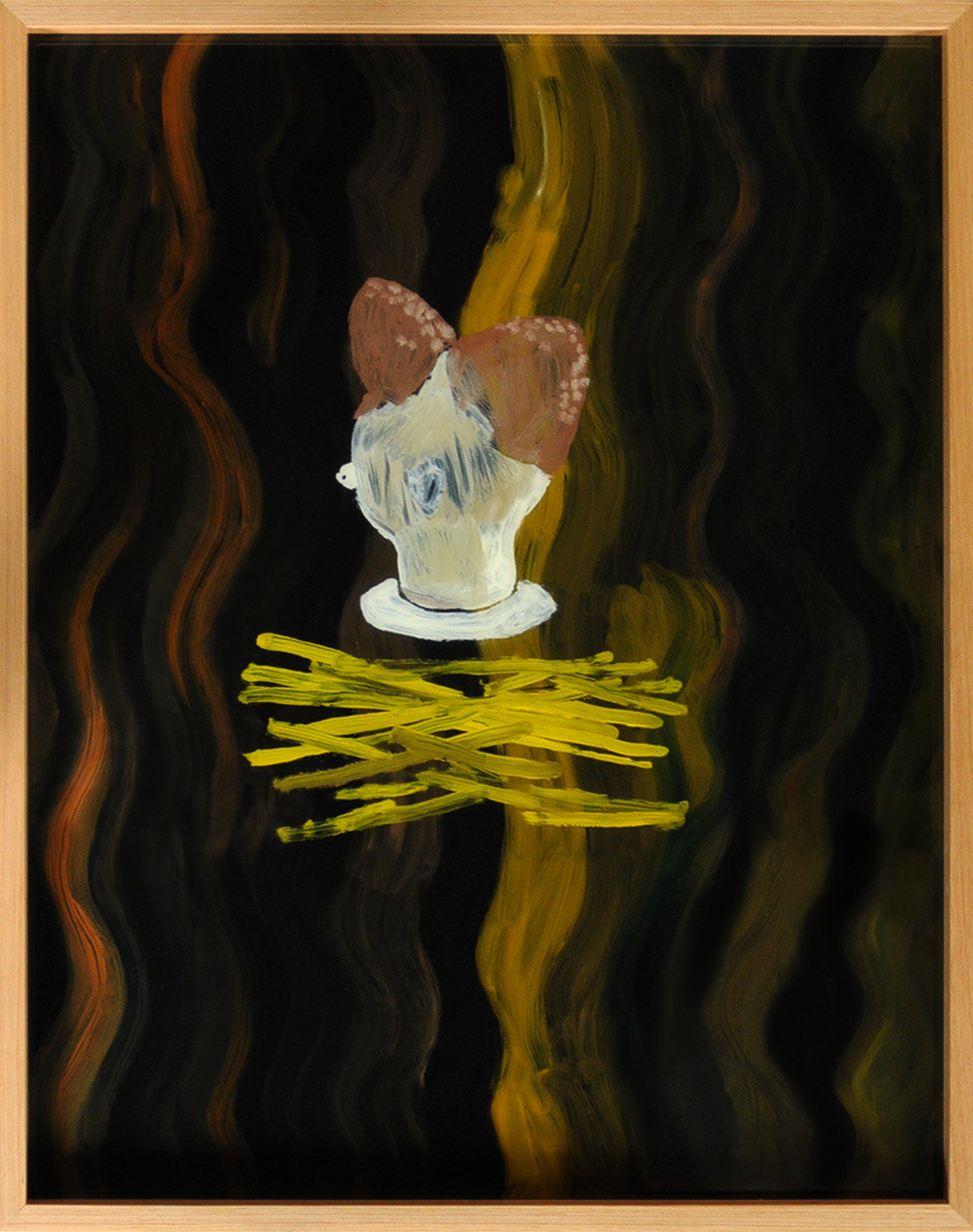 Omnipotent Straw-Head with Entoptic Hair Oil on glass, frame 76 cm x 61 cm