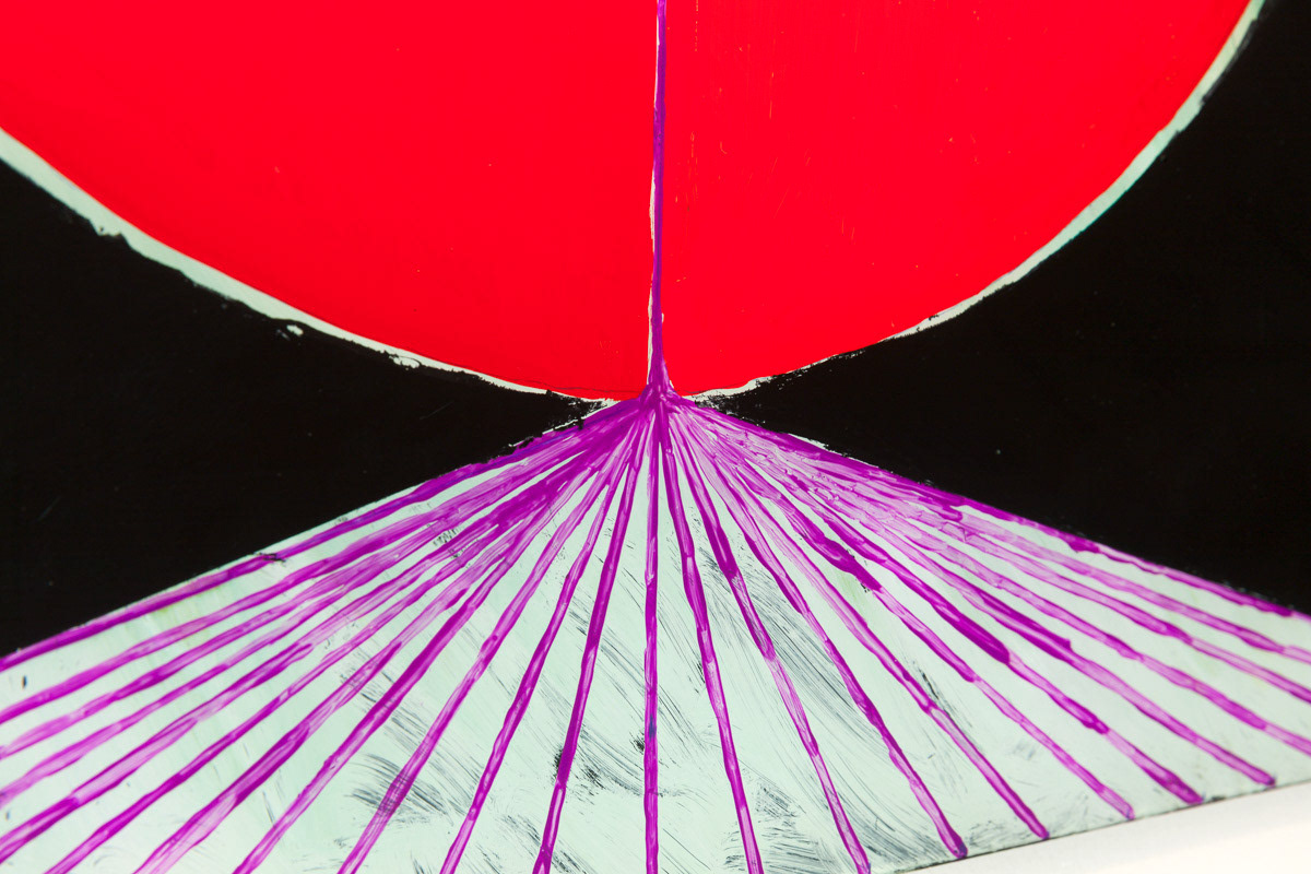 Moon - Moon, detail, 2014, oil on tempered glass, coal, 92.00 x 72.00 x 0.40 cm, (photo credit: Mark Ashkanasy)