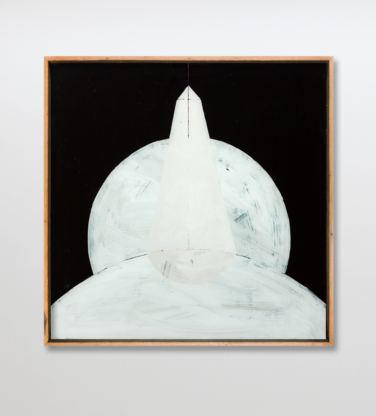 Clare Milledge Psychotria II 2020 oil on 4mm toughened glass recycled timber frame diptych, each panel 70 x 70 cm