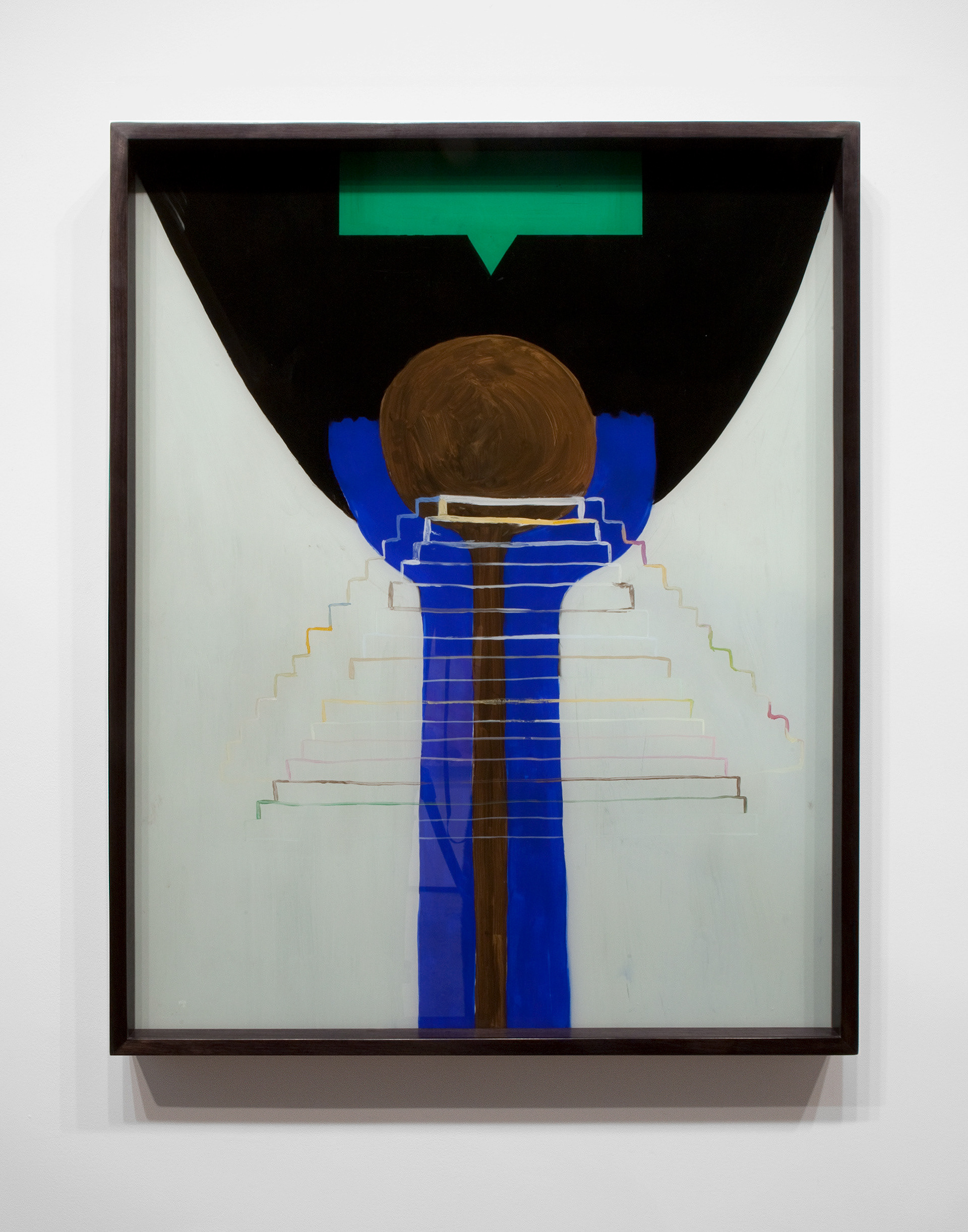 Enough, oil on glass, frame, 74 x 84 cm