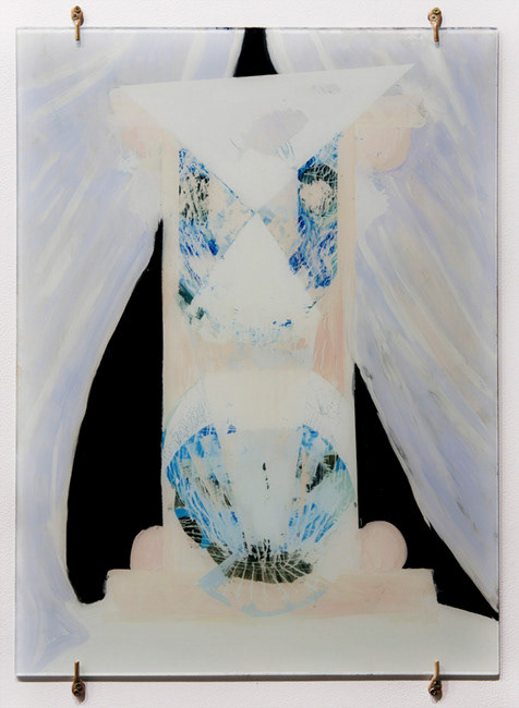 This Black Door Has No Owner, 2014, oil on toughened glass, 78.00 x 58.00 x 0.40 cm