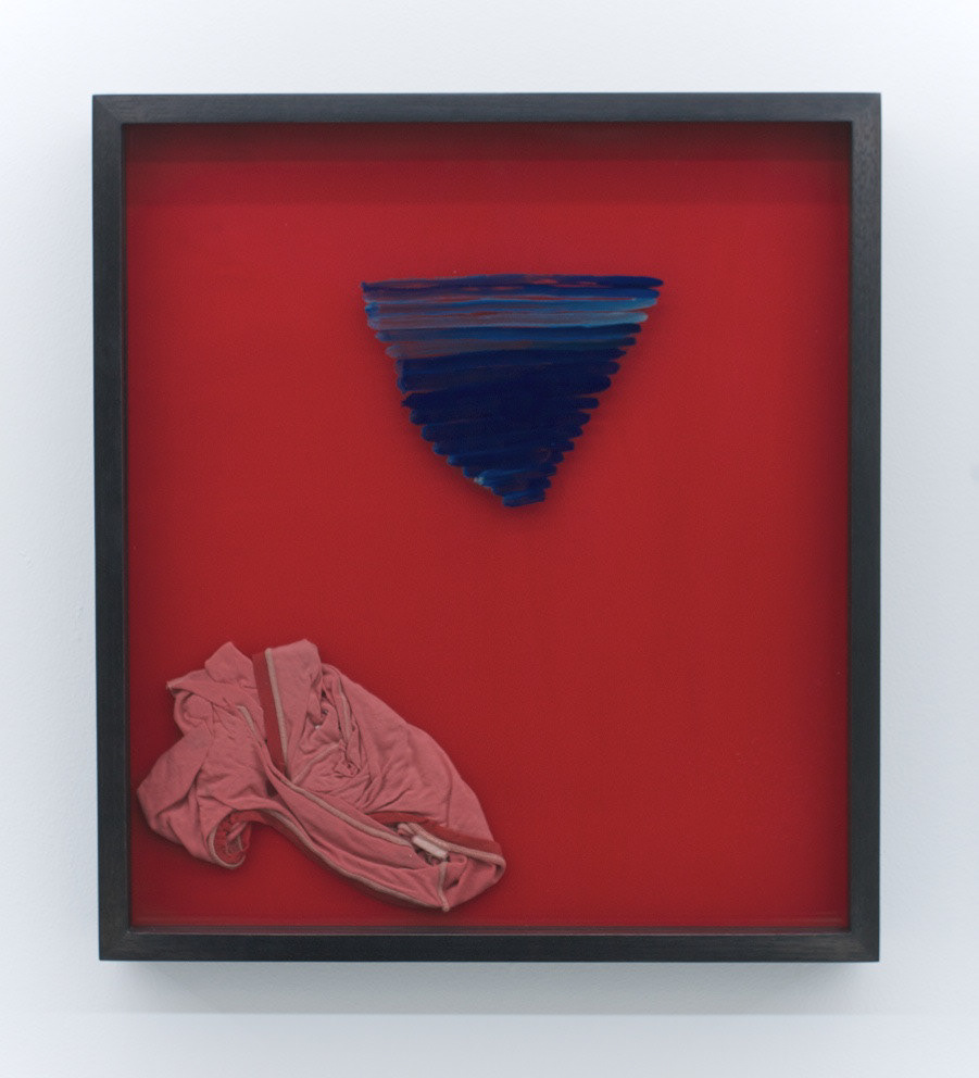 Altus, 2013, oil on tempered glass, paint rag, frame, 52.5 x 47 x 6 cm