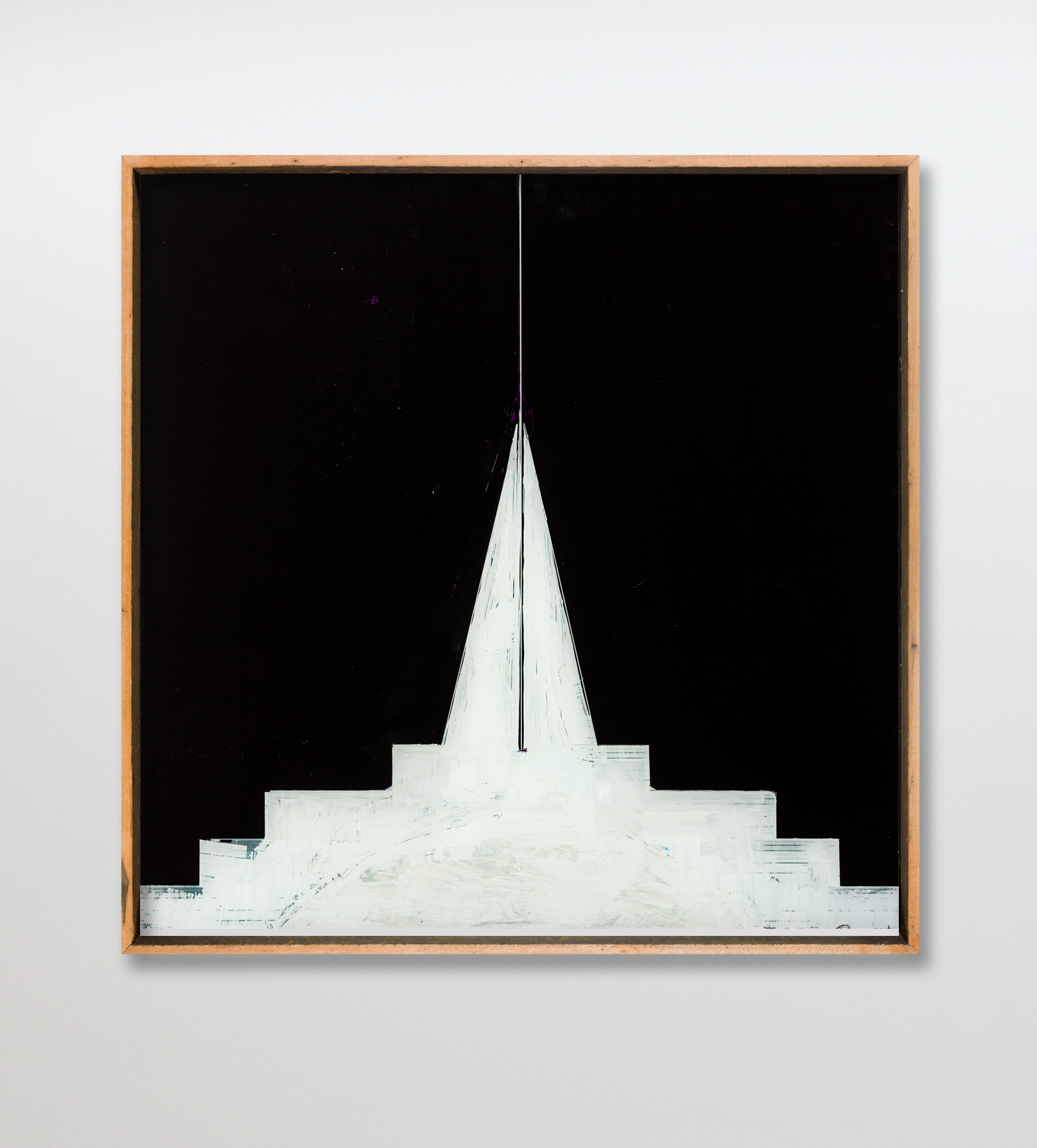 Clare Milledge Aquarius Rising II 2020 oil on 4mm toughened glass recycled timber frame diptych, each panel 60 x 60 cm