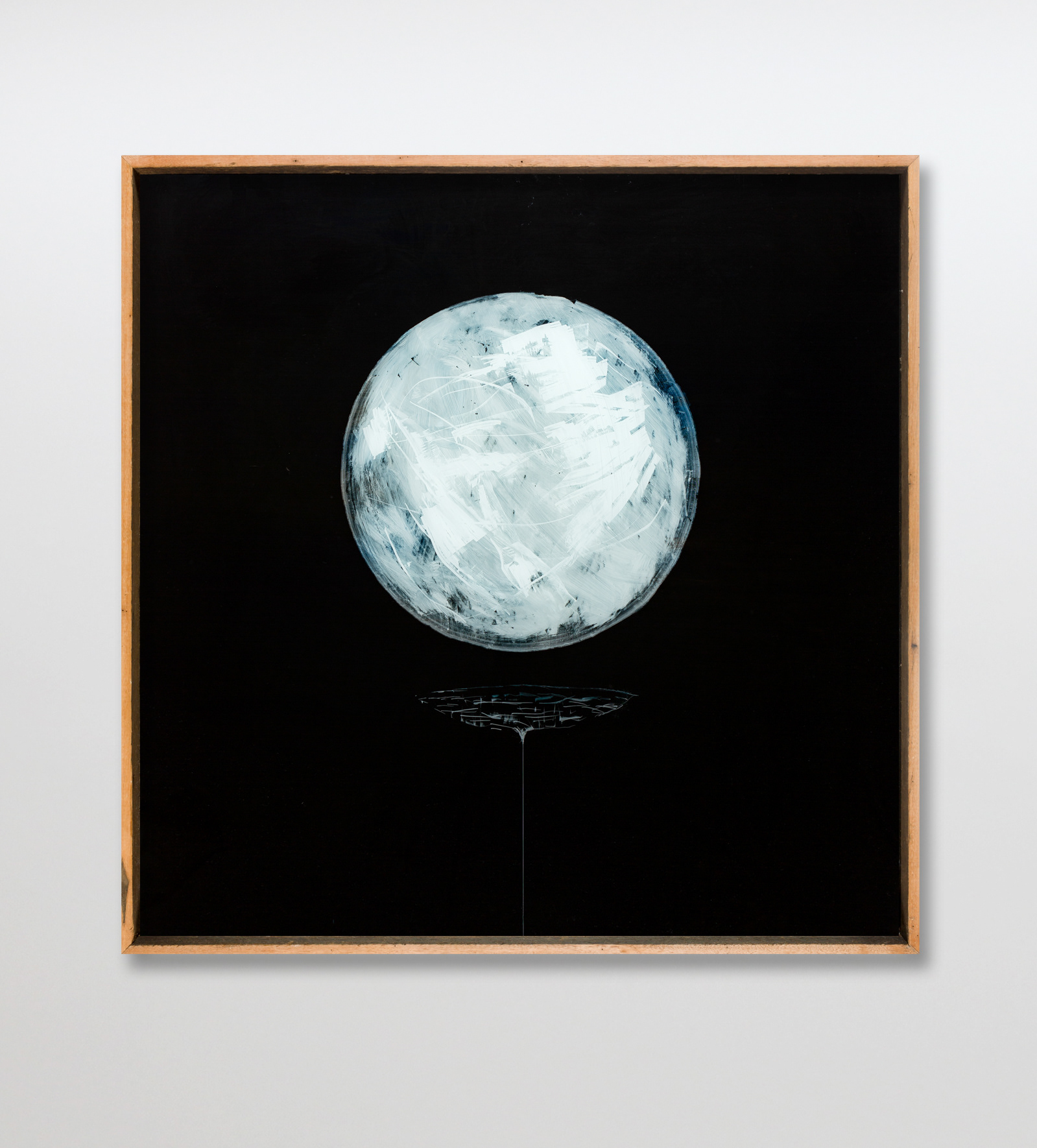 Clare Milledge Circe-kirke II 2020 oil on 4mm toughened glass recycled timber frame diptych, each panel 115 x 115 cm