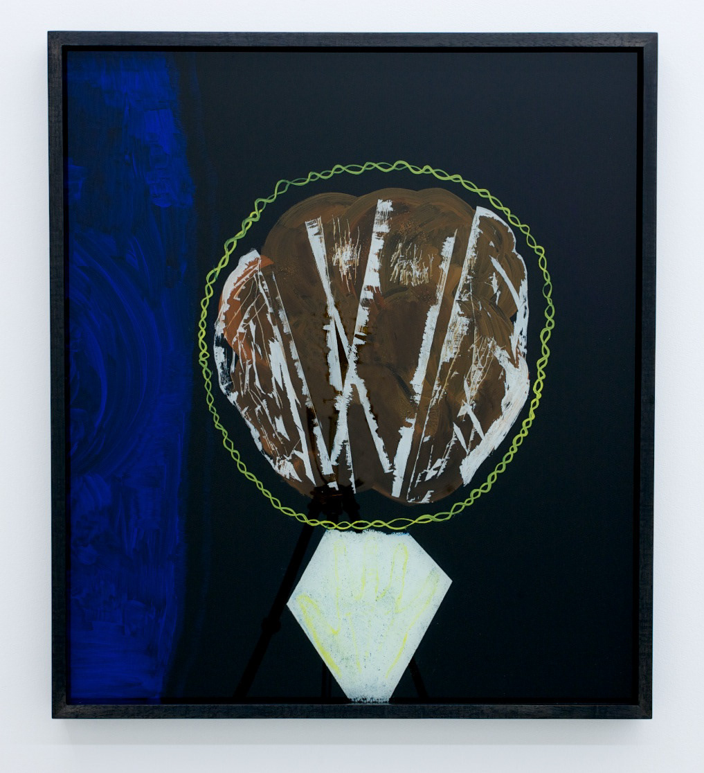 Luminous Carcass Ornament (thanks Daniel Higgs and Jasmine Guffond), 2013, oil on tempered glass, frame, 84 x 74 x 6 cm