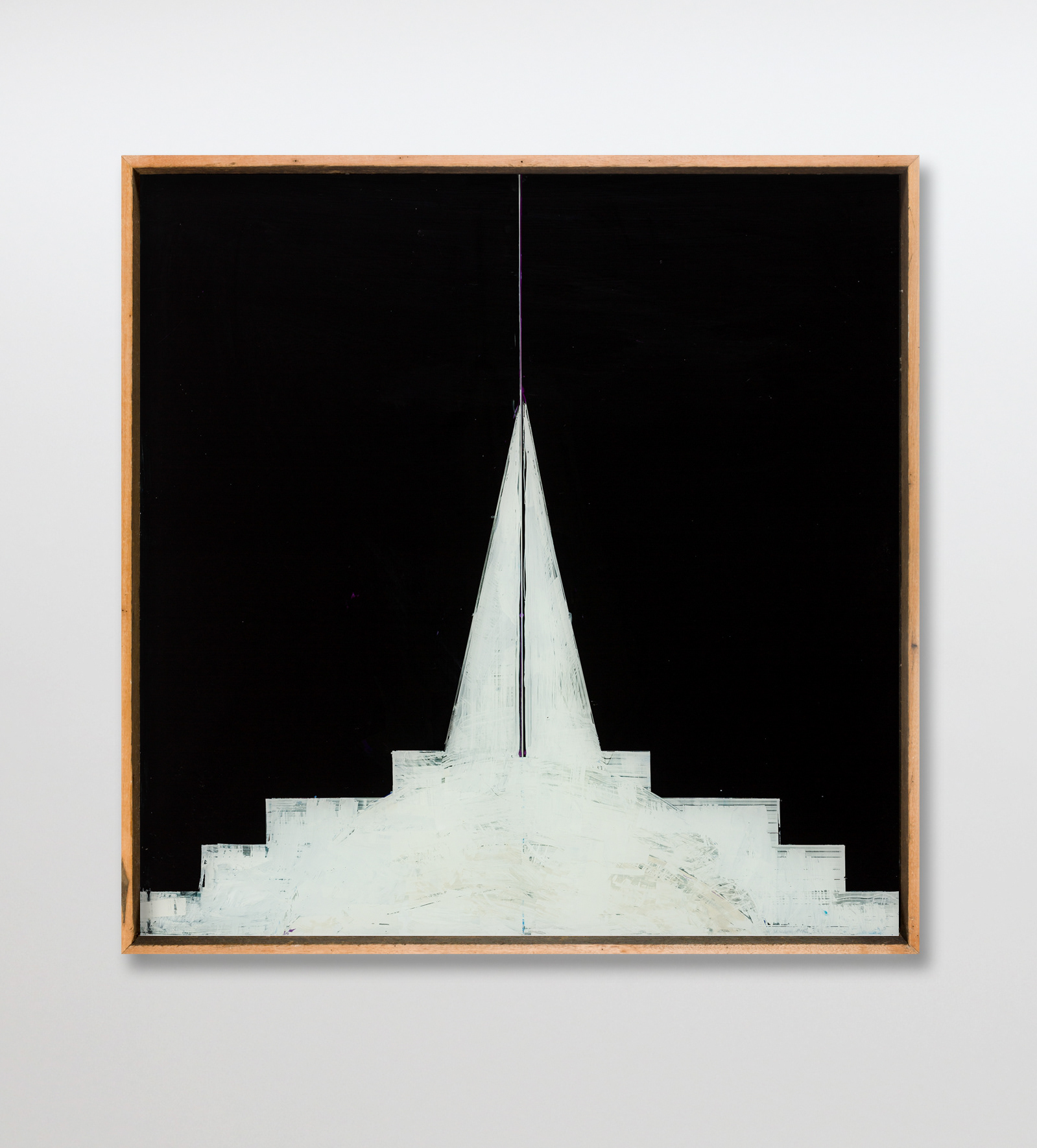 Clare Milledge Aquarius Rising I 2020 oil on 4mm toughened glass recycled timber frame diptych, each panel 60 x 60 cm