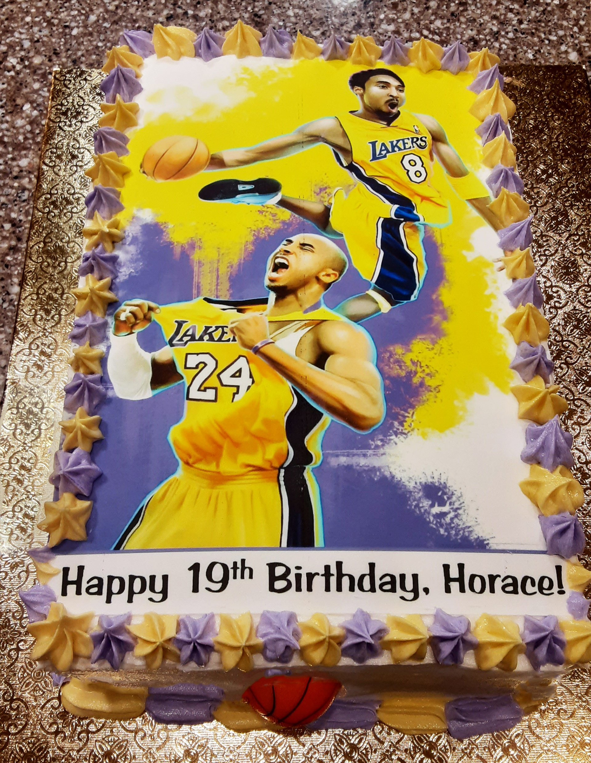 Vanilla Cake w/Vanilla Buttercream and Fresh Strawberry Whipped Cream Filling