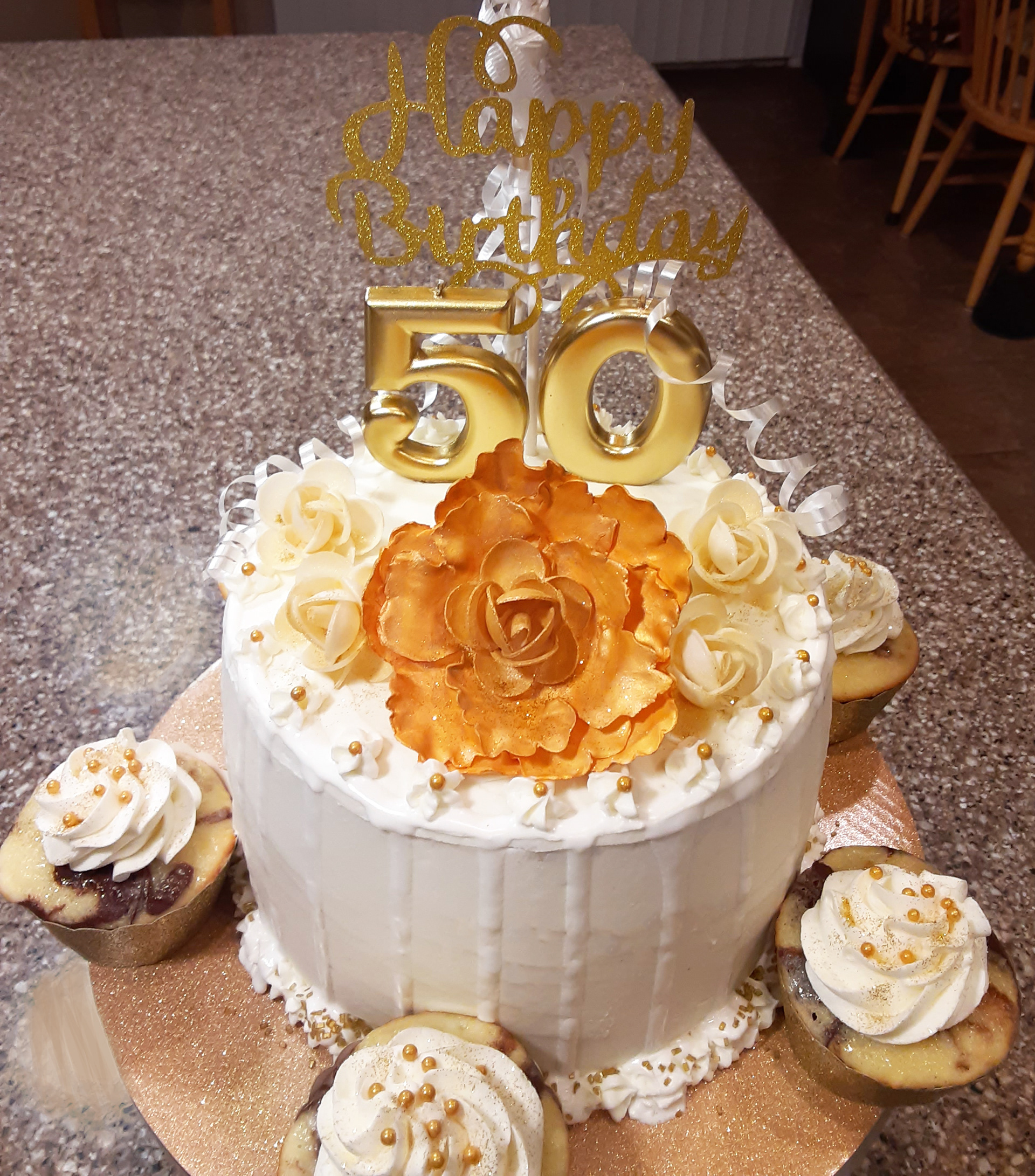 Triple Layer Marble Cake w/Vanilla Buttercream