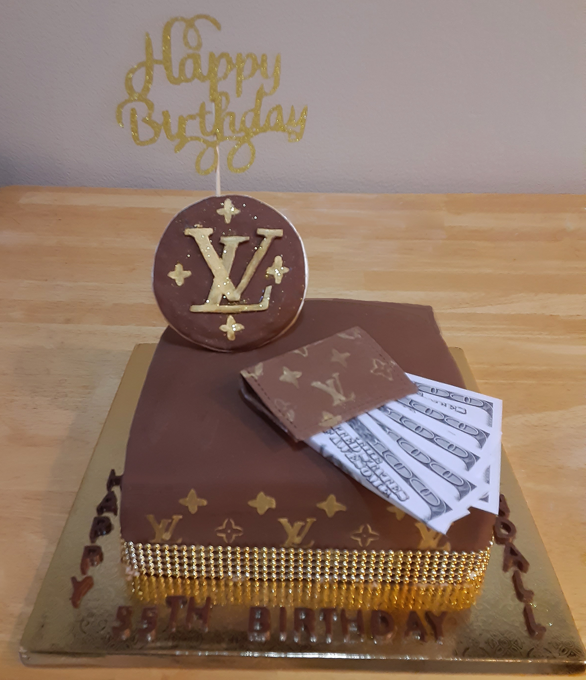 Red Velvet Louis Vuitton Cake With Cream Cheese Frosting 