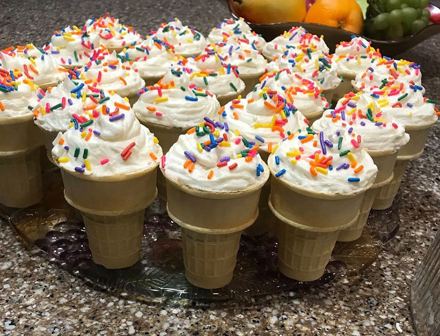 Red Velvet Ice Cream Cone w/Vanilla Frosting