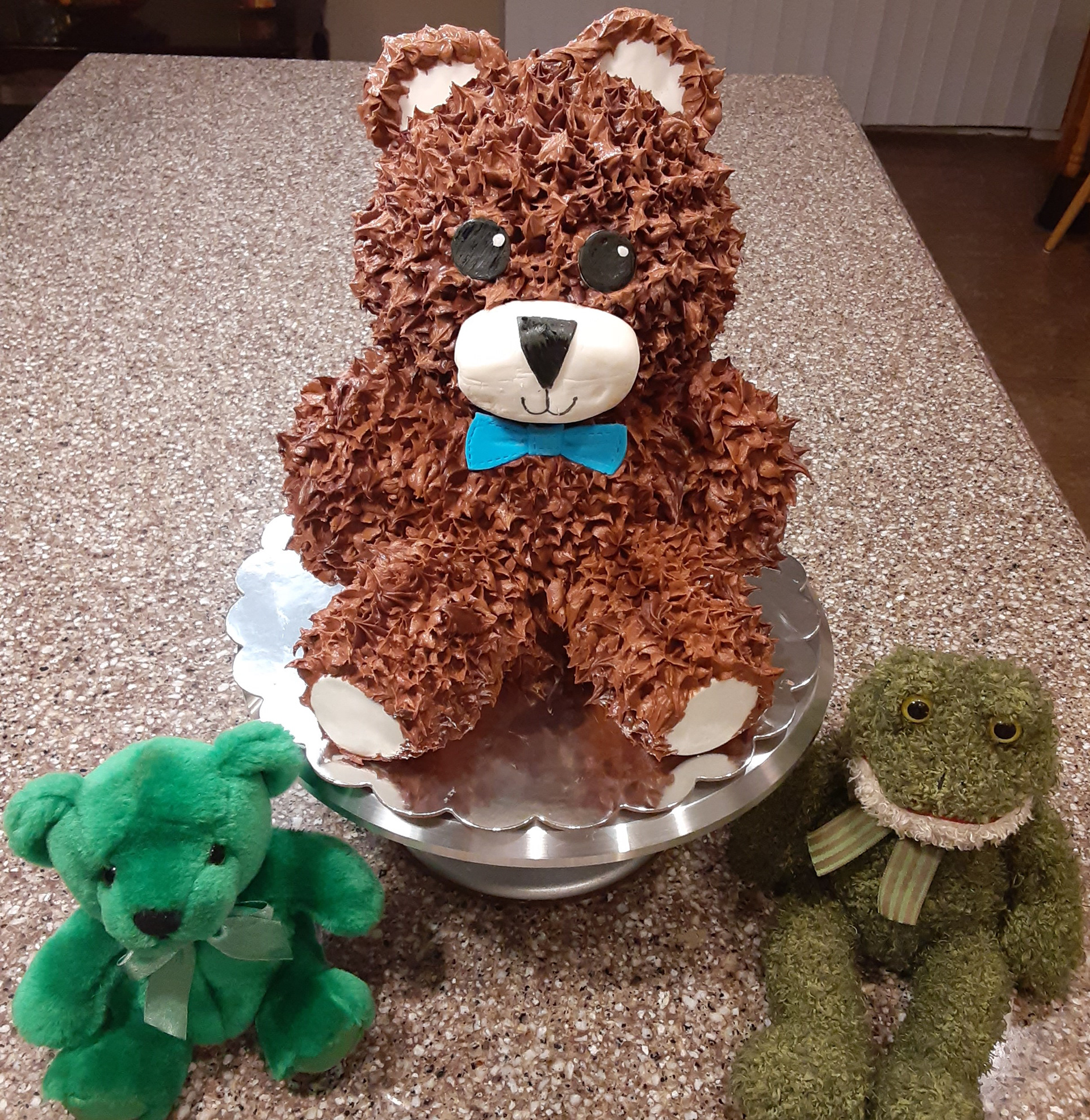 Freddy the Teddy Bear Cake  Marble Cake w/Chocolate Buttercream
