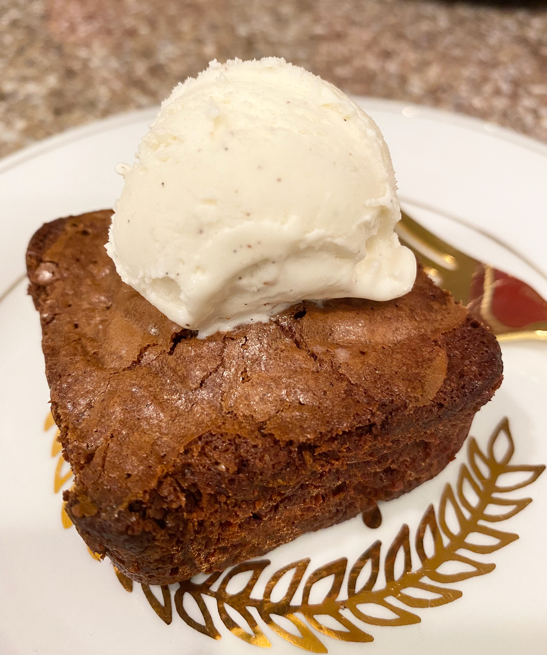 Toasted Pecan Brownie w/Vanilla Bean Ice Cream