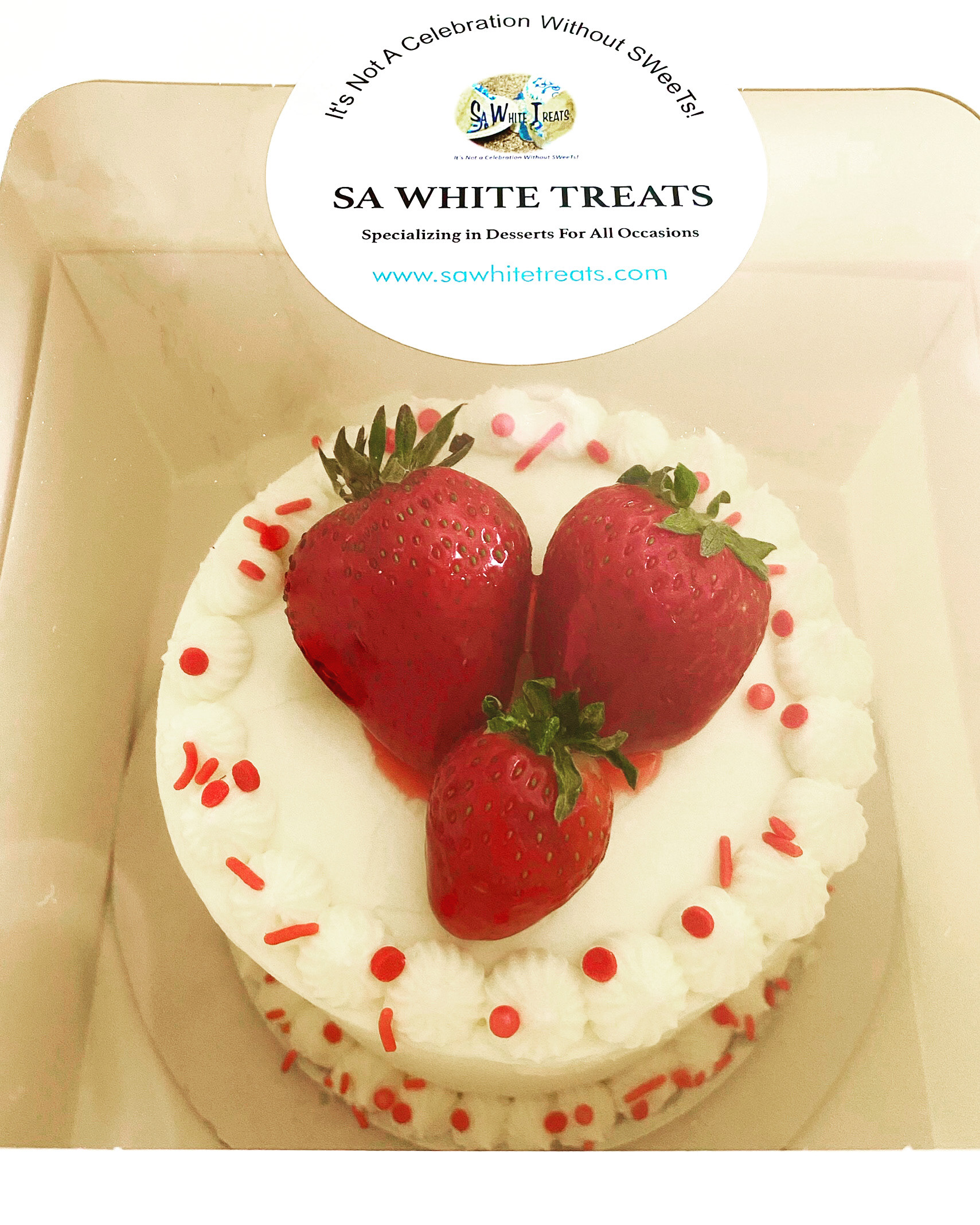 White Cake w/Strawberry Filling