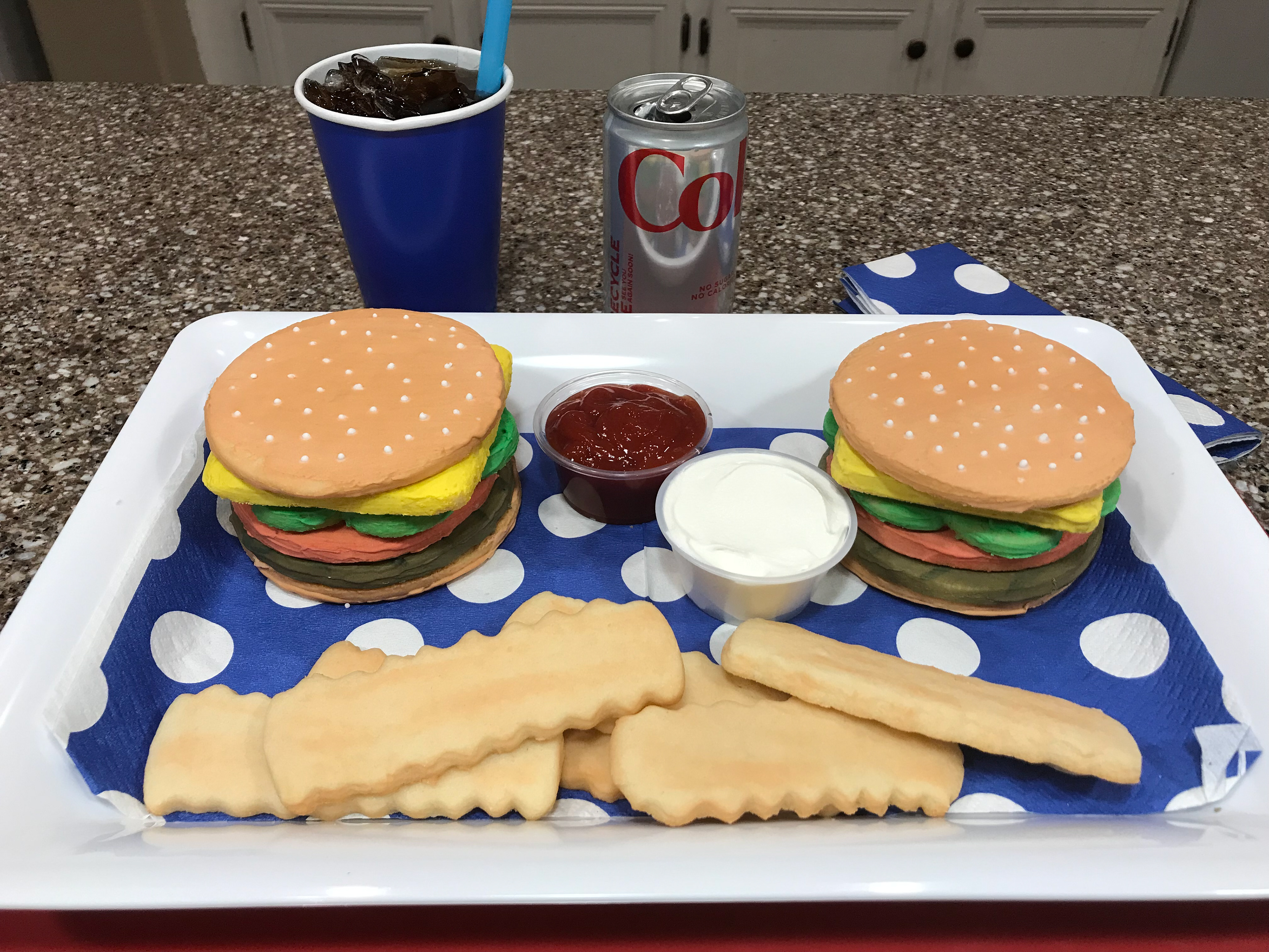 Hamburger and Fries Sugar Cookies