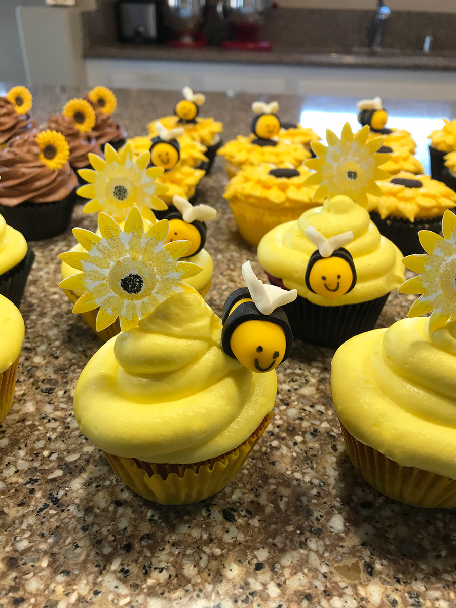 Red Velvet Bees w/Cream Cheese Buttercream