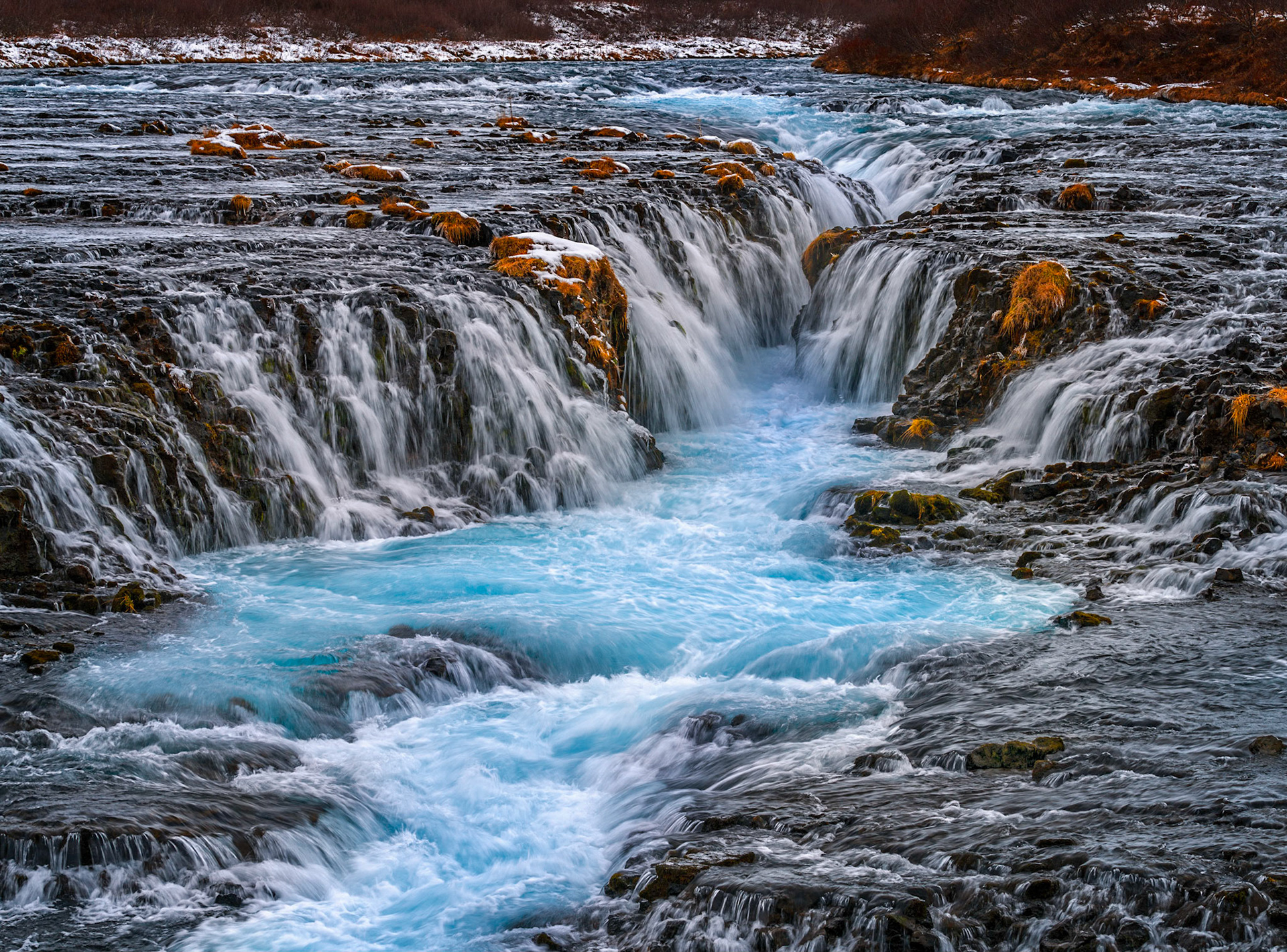 A closer look at Brúarfoss, Iceland