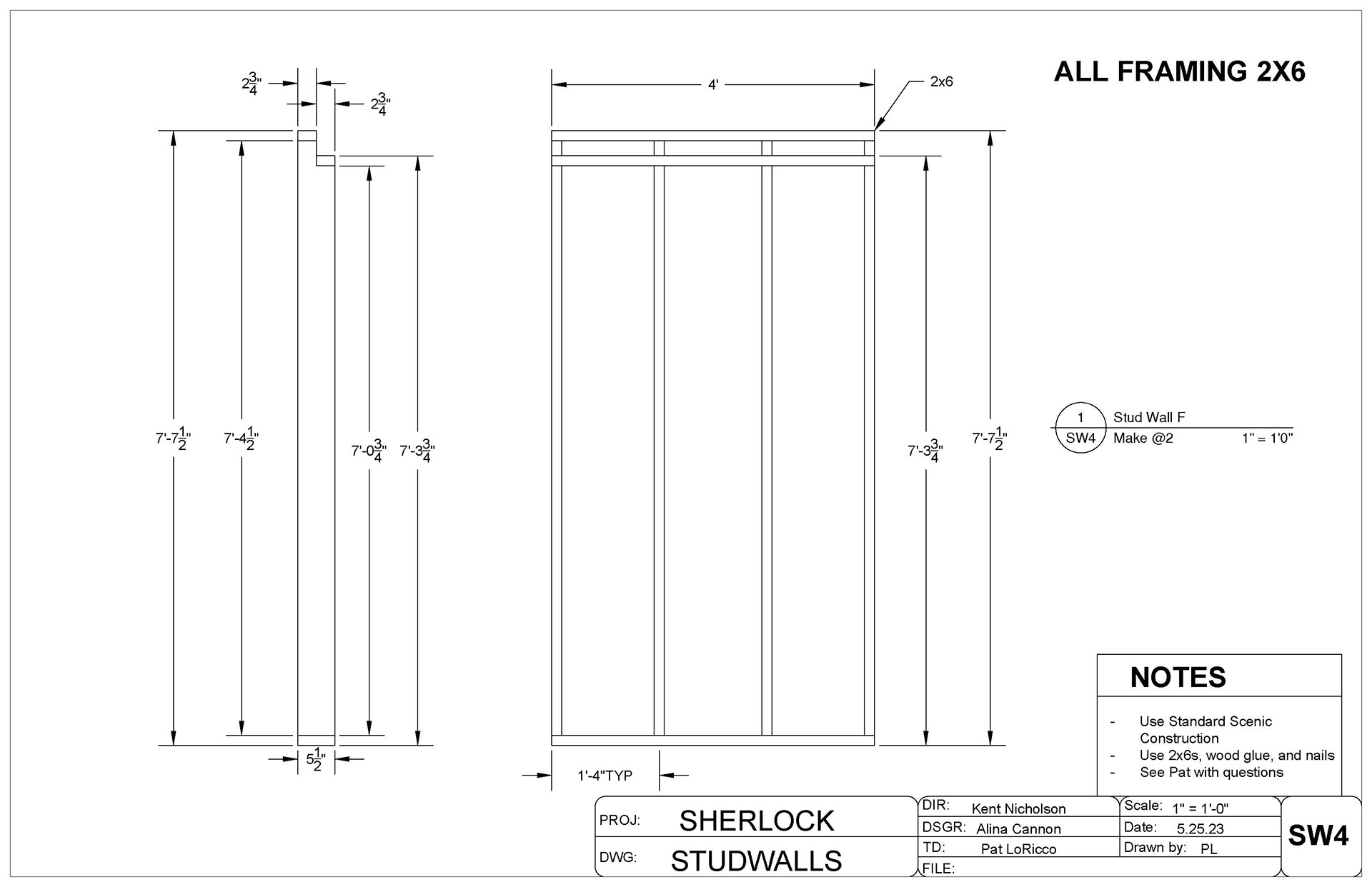 SHERLOCK BRIDGE STUD-WALL F DRAFTING