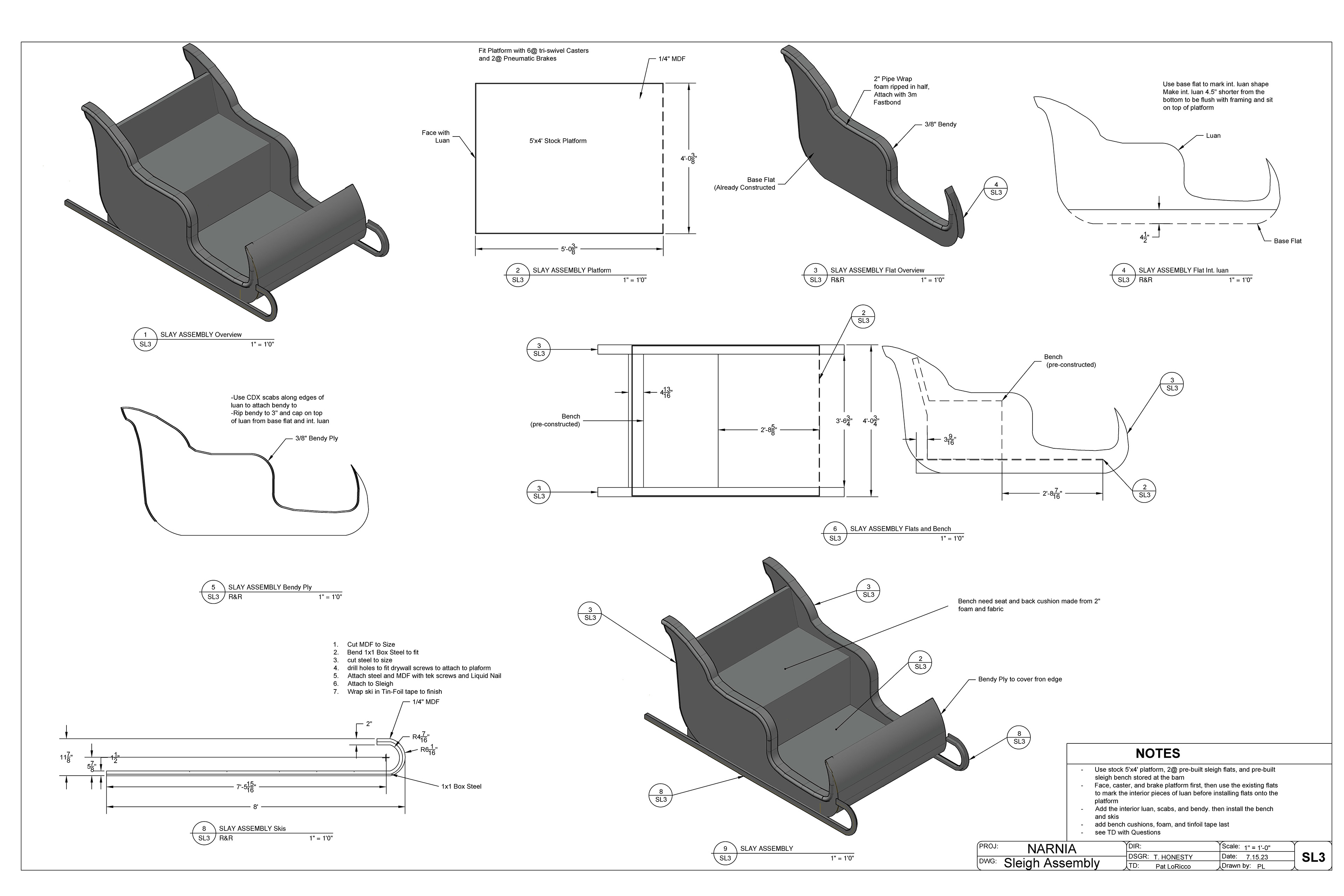 NARNIA Sleigh Drafting