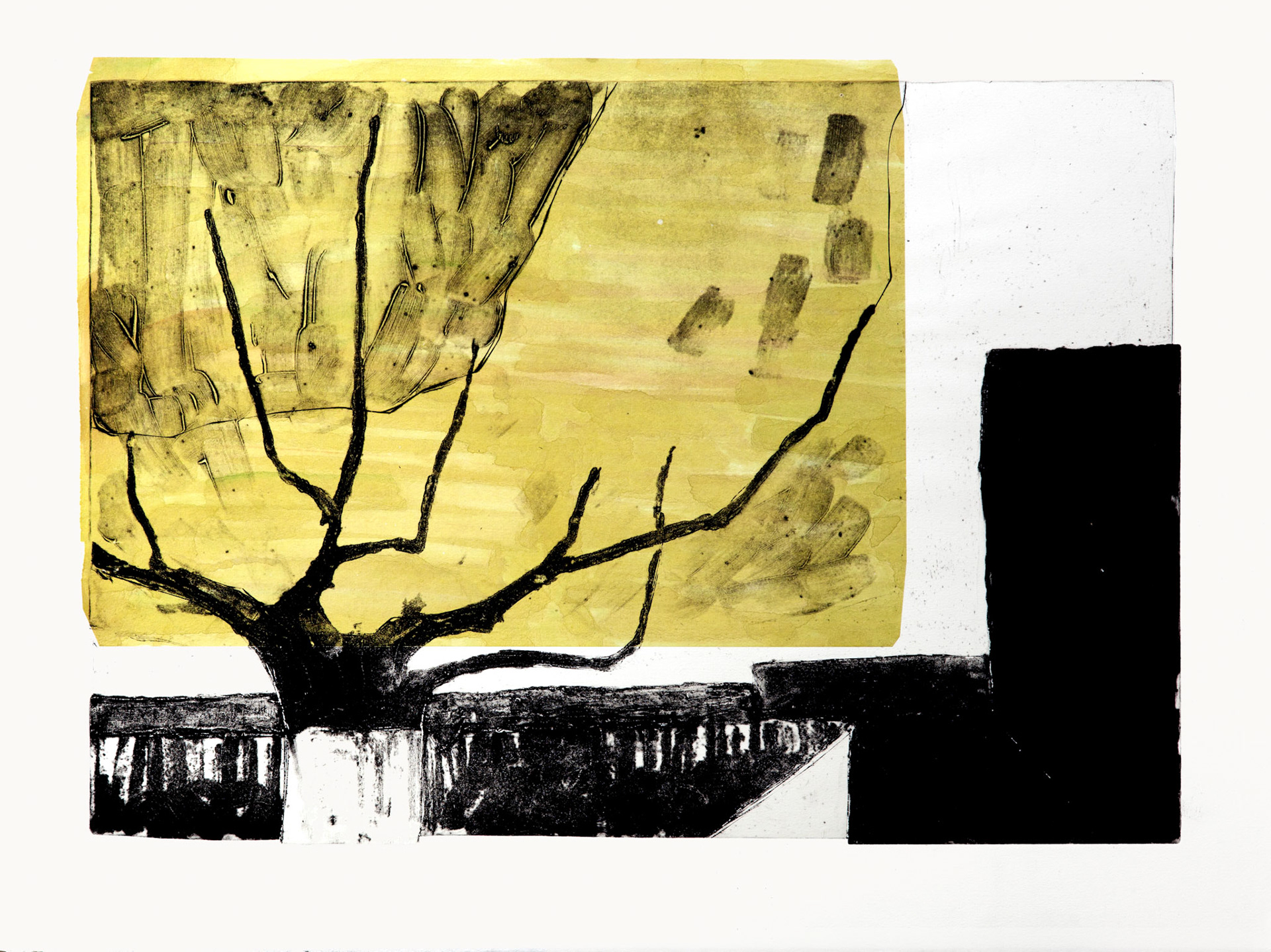 Untitled Vancouver Scenery 23-7, Collagraph intaglio print, 22"x30"