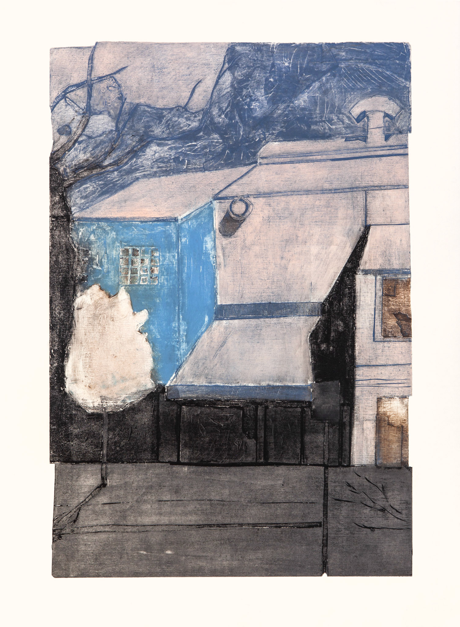 Printed Memory No.4, Collagraph intaglio print, 30"x22"
