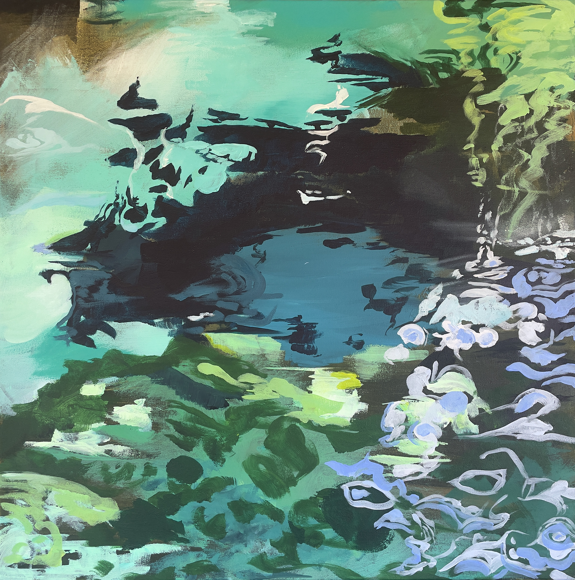 Lumière suspendue - 2026 - 100 x 100 cms - Acrylique sur toile montée sur châssis en pin