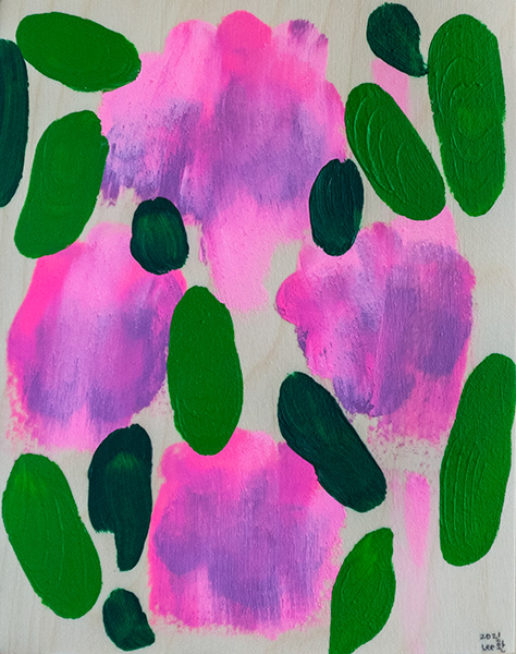Wilted pink | Oil, cold wax on wood panel | 10 x 8 in (25.4 x 20.32 cm)