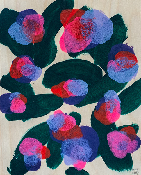 Cherry Blossom | Oil, Cold Wax, and Acrylic on Wood Panel | 10 x 8 in (25.4 x 20.32 cm)