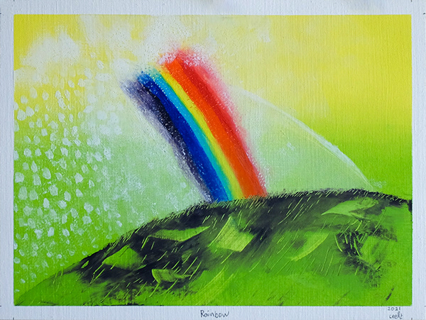Rainbow | Oil, Cold Wax on Paper | 9 x 12 in ( 22.86 x 30.48 cm )