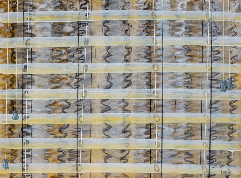 Rain on Window | Acrylic and pencil on clayboard | 6 x 8 inch (15.24 x 20.32 cm)