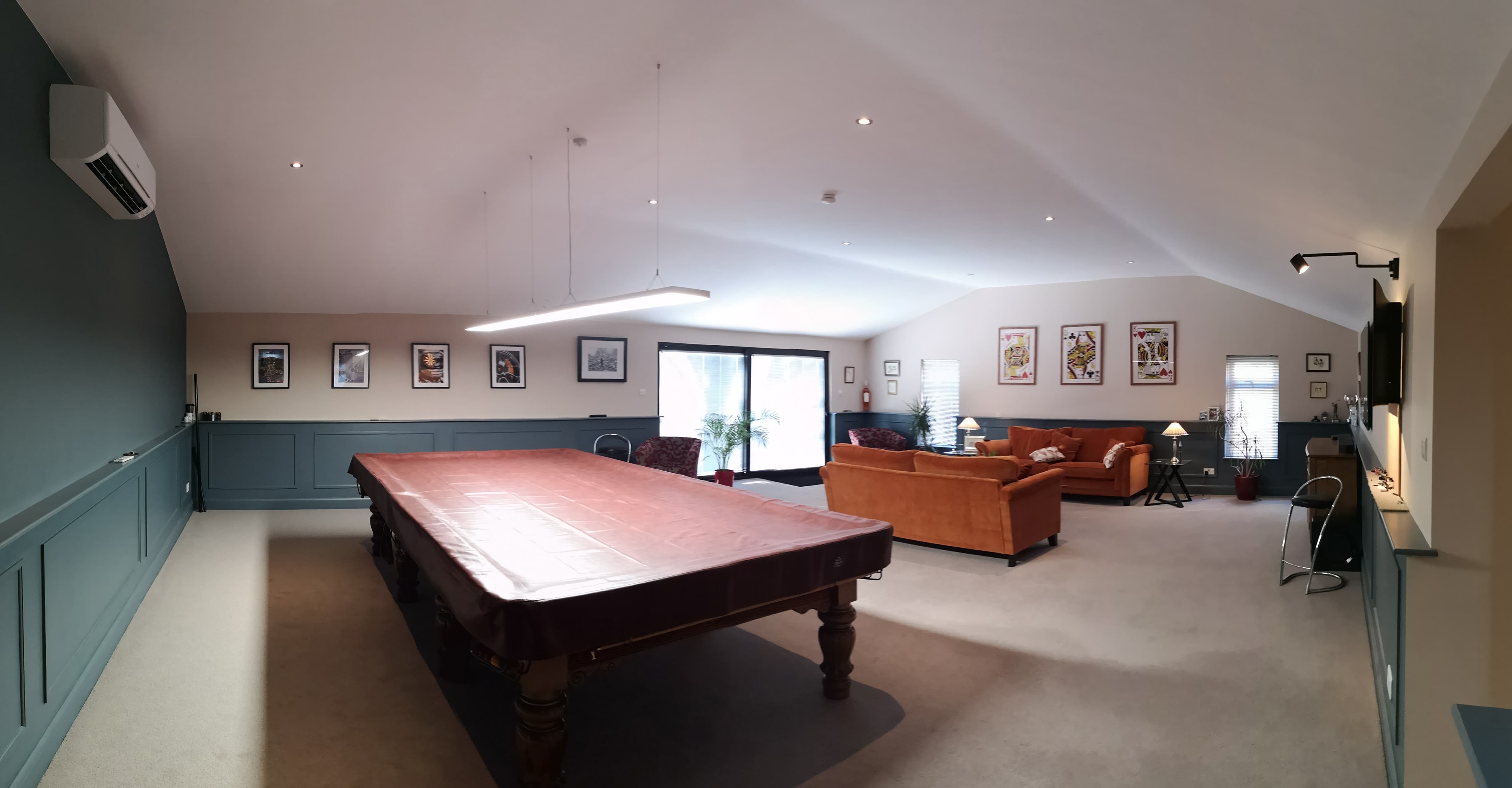 Internal Snooker Room completed with decorative panelling