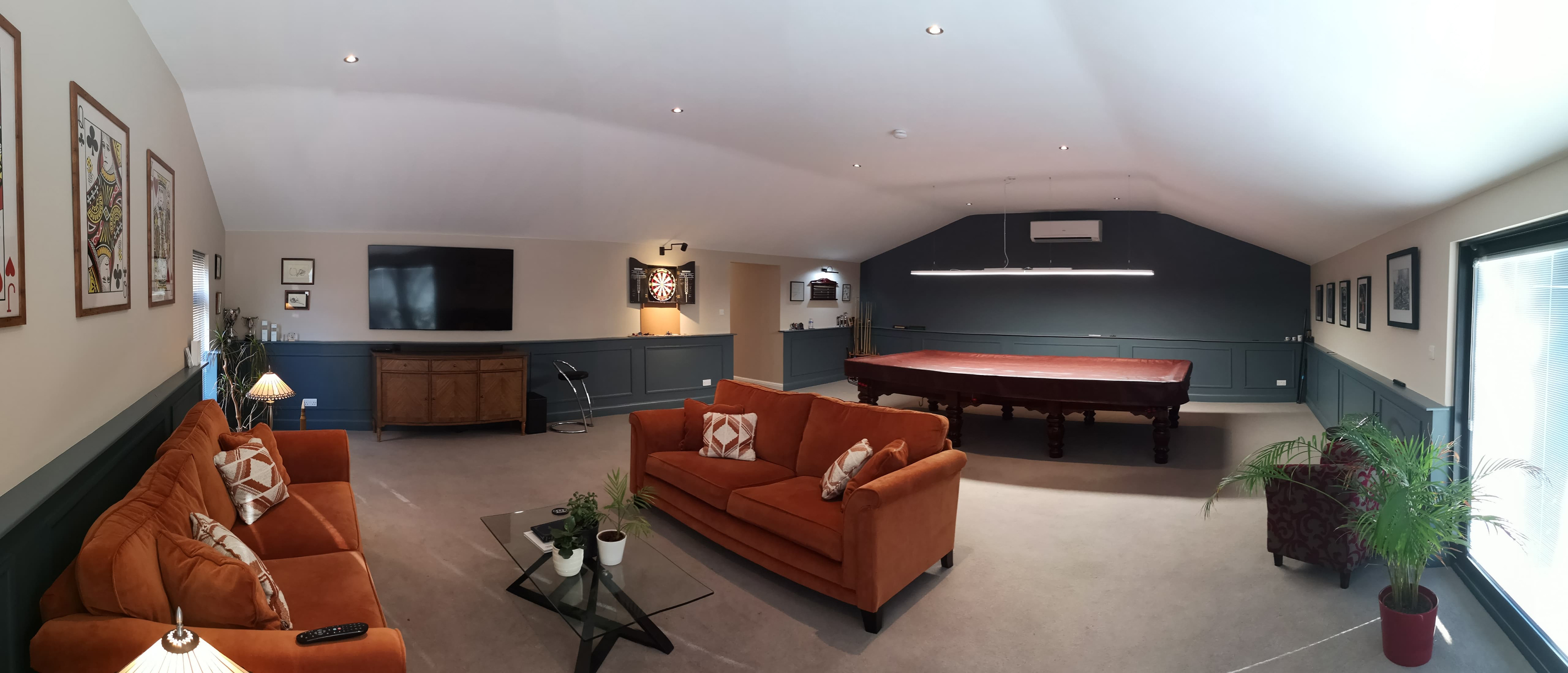 Internal Snooker Room completed with decorative panelling