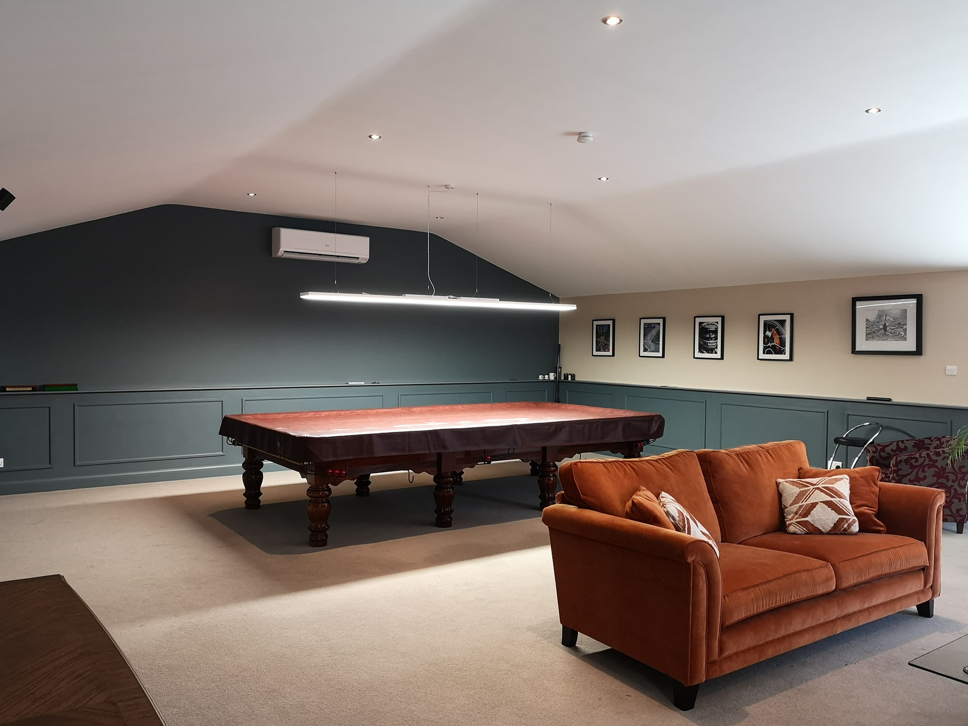 Internal Snooker Room completed with decorative panelling