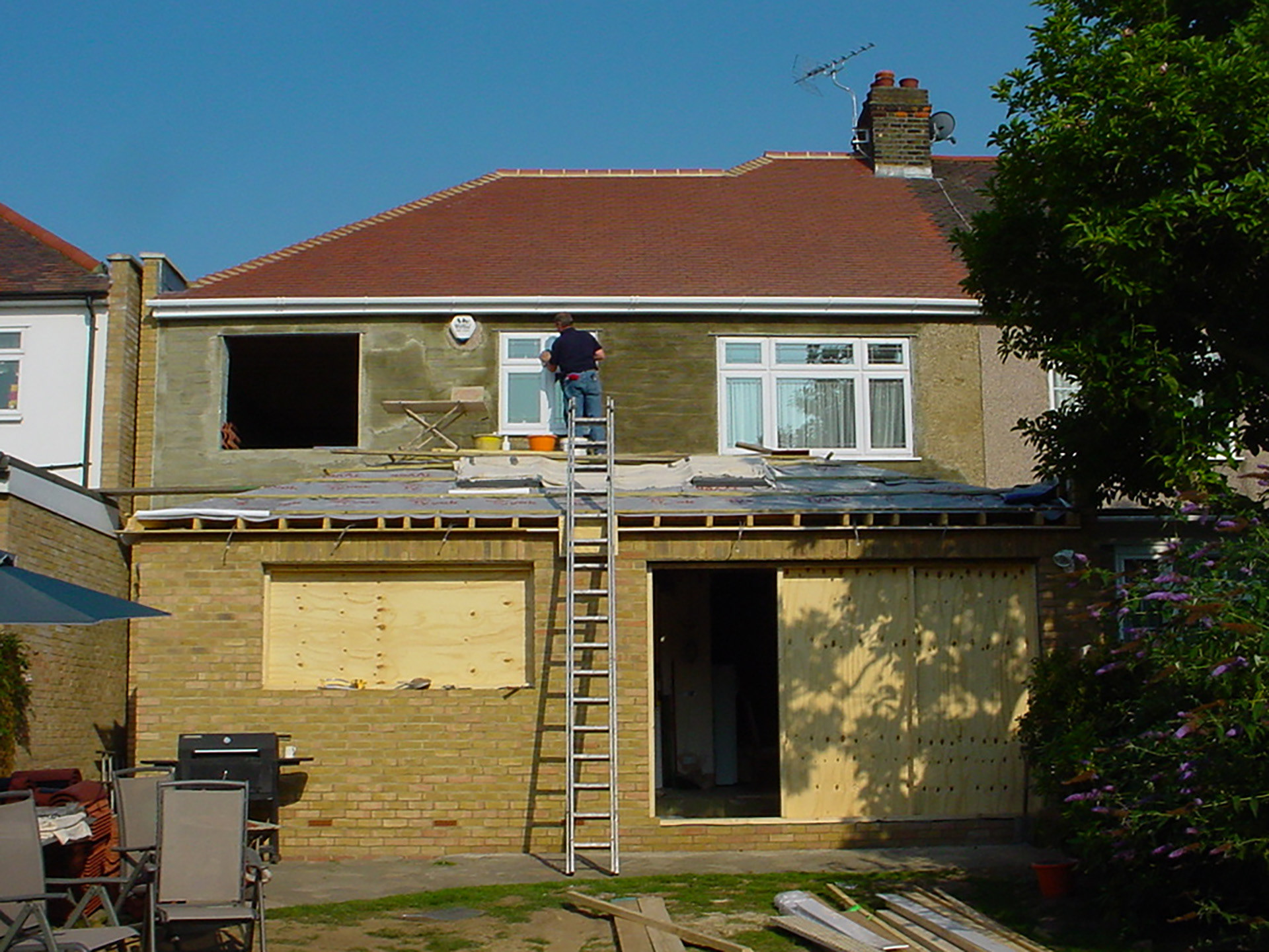 Single and double storey extensions completed,
