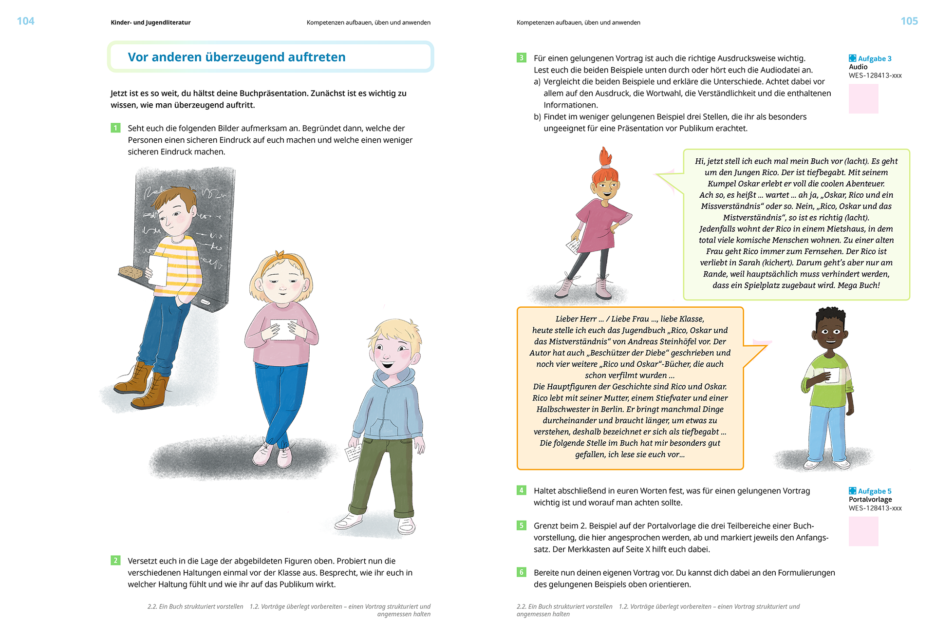 Einige Schüler halten ein Referat vor der Klasse