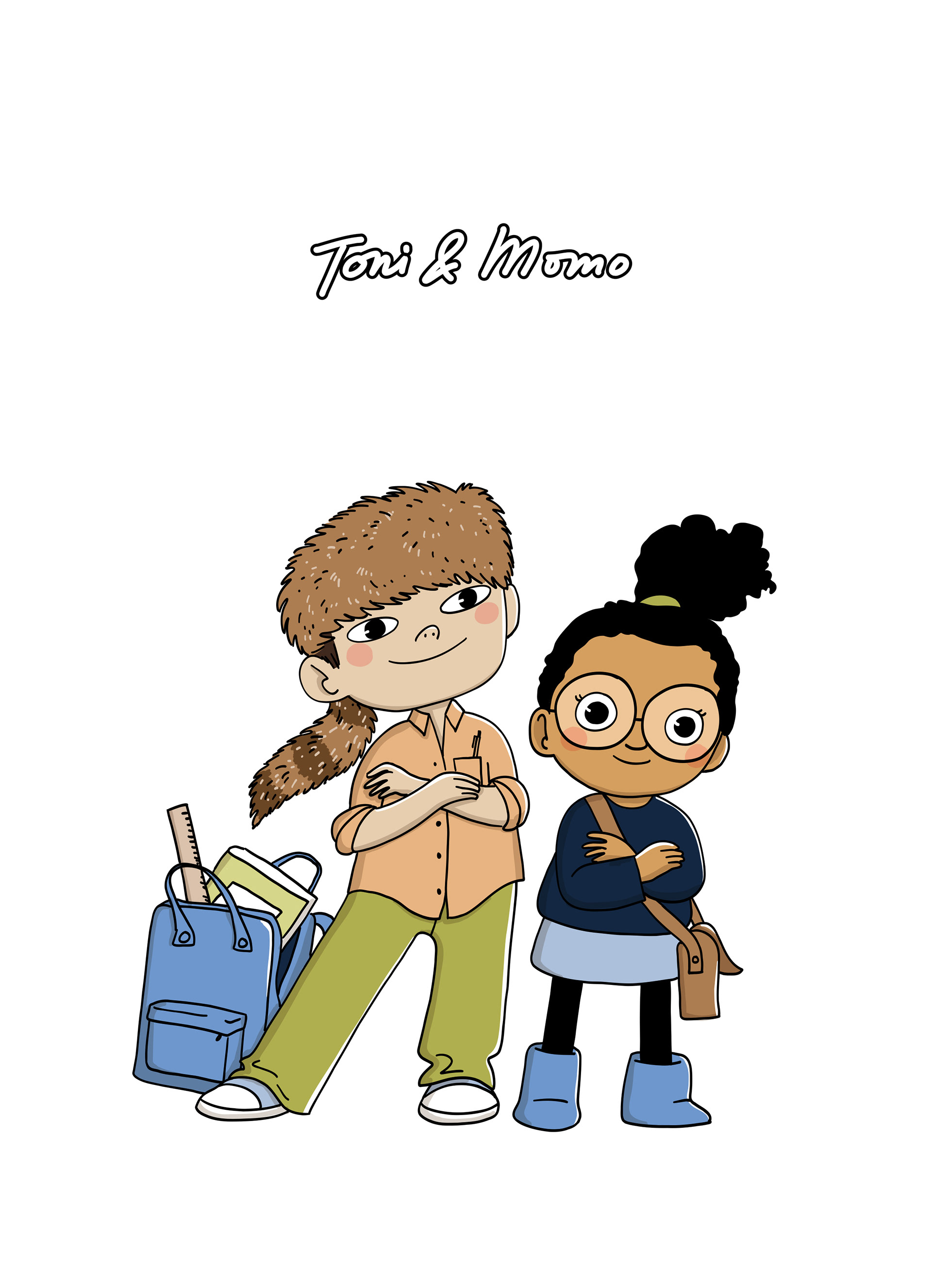 Character design von den kleinen Abenteurern Toni und Momo