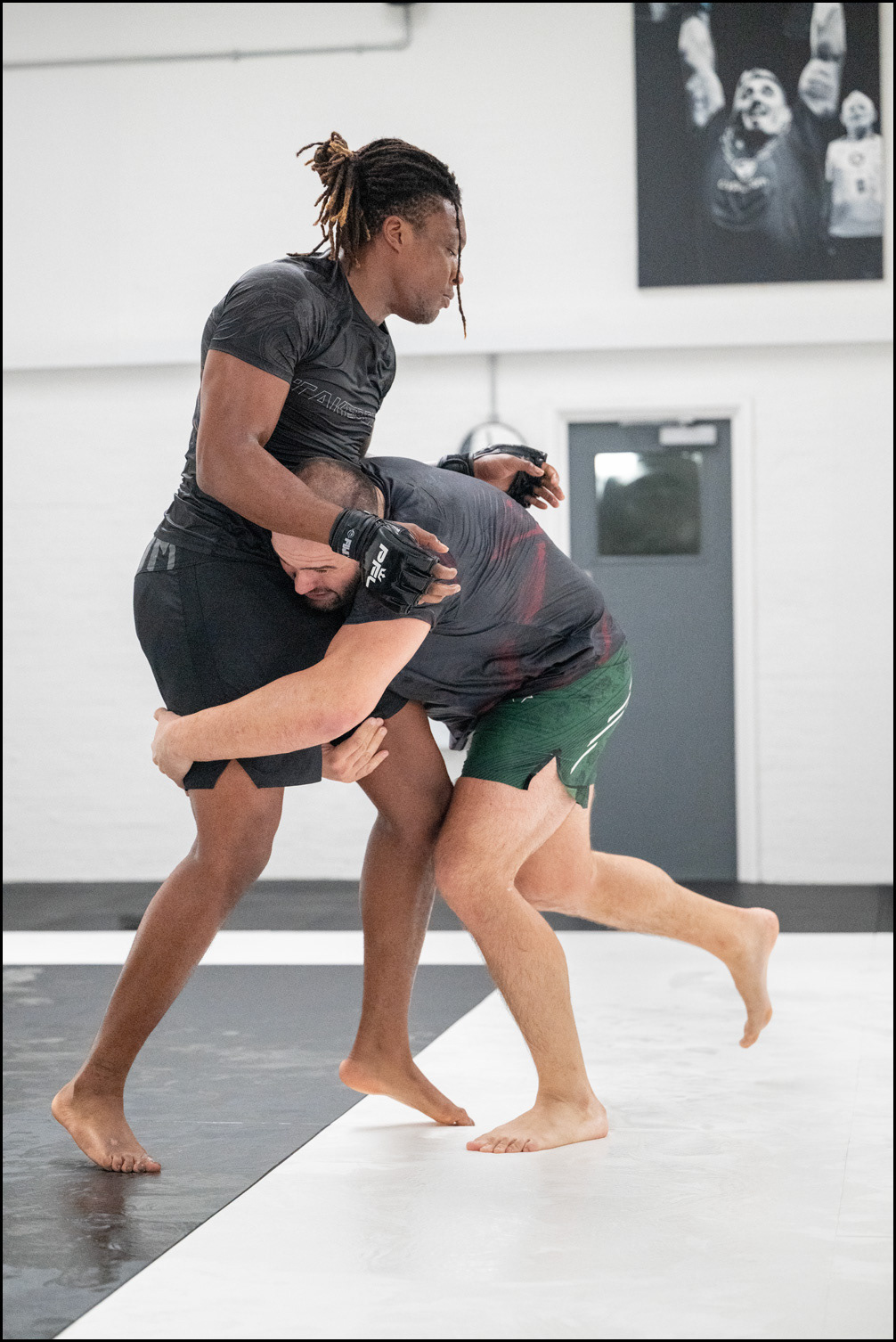 MMA fighters training