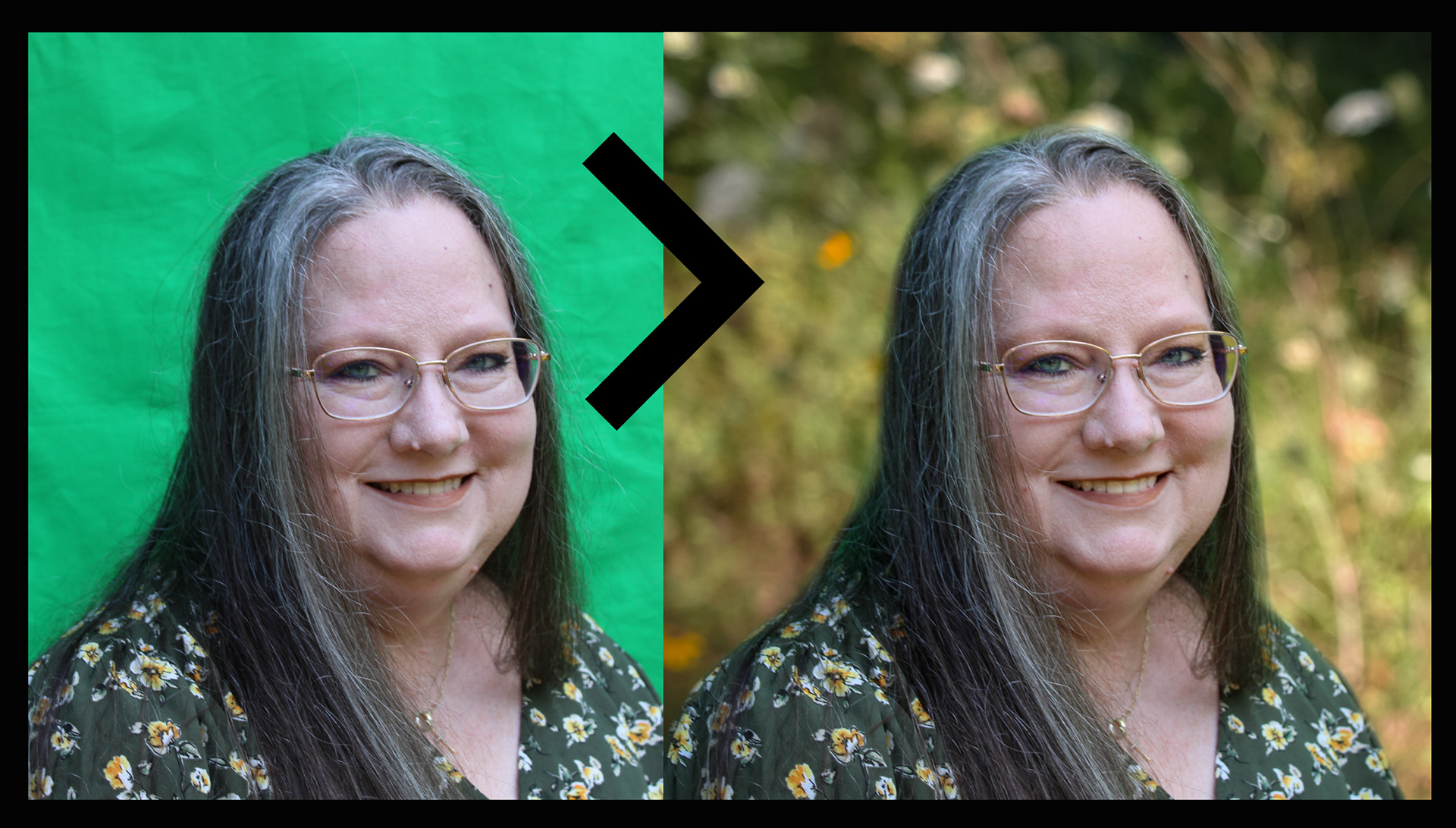 Greenscreen to finished composite, background is my own photography