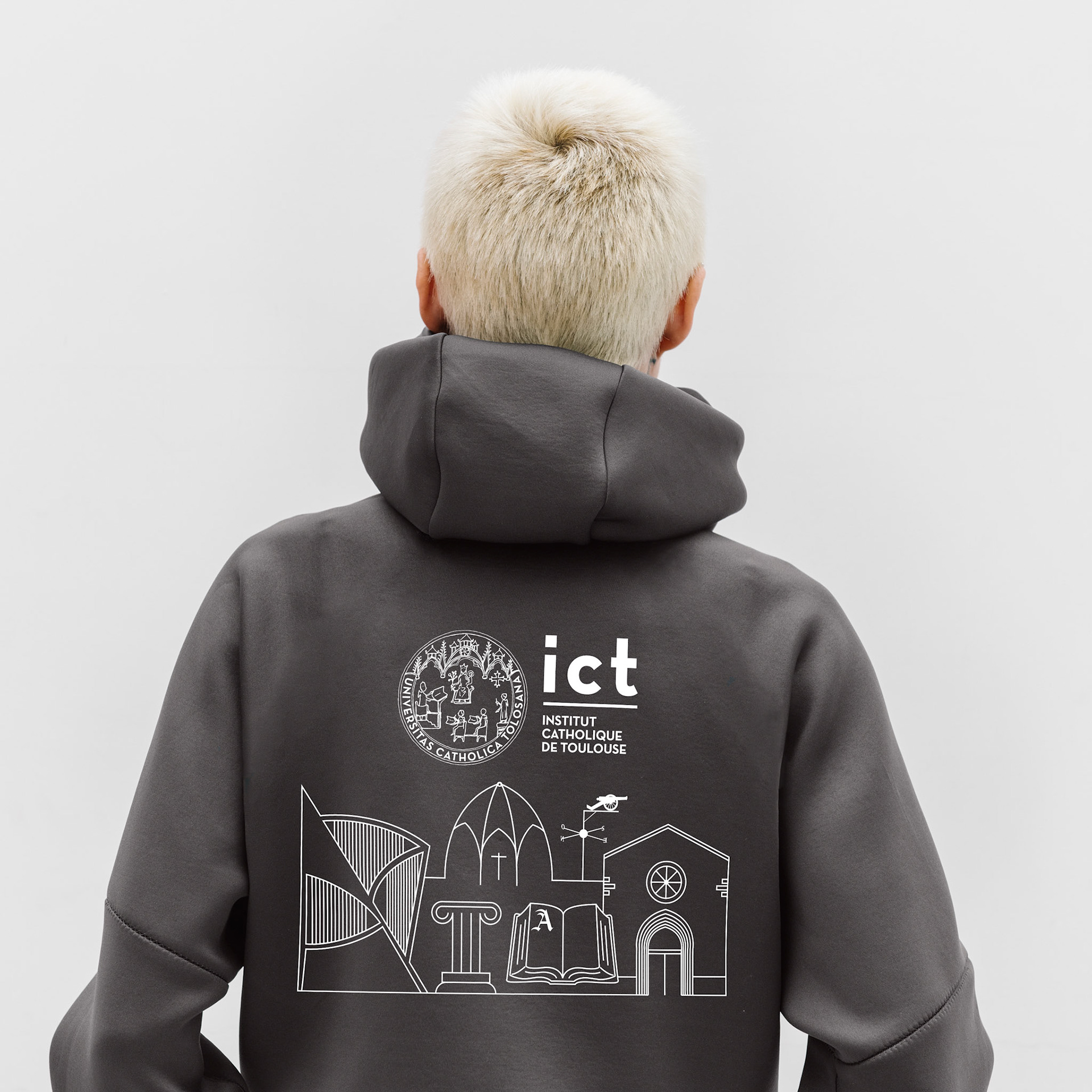 Cool girl wearin a gray motivational hoodie