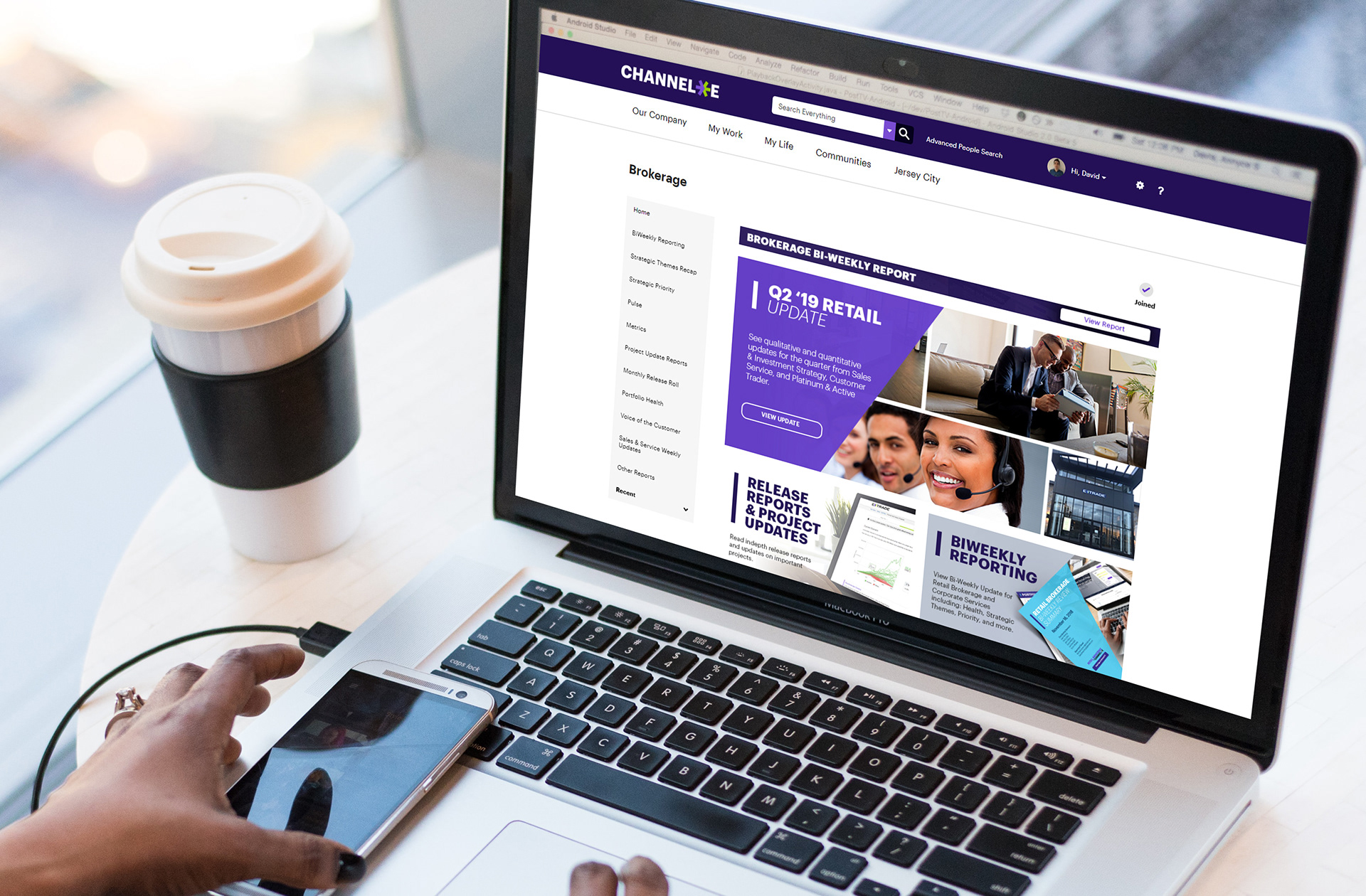 Centralized executive reporting hub on company intranet