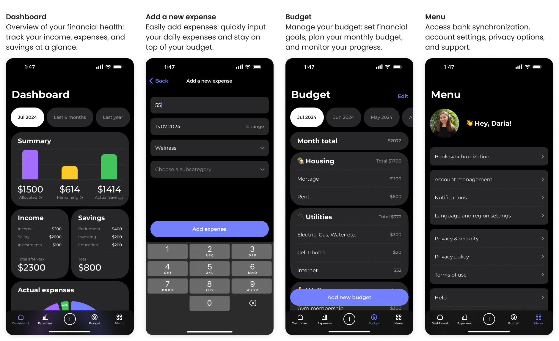 Image showing final high-fidelity mockups of user interface screens.