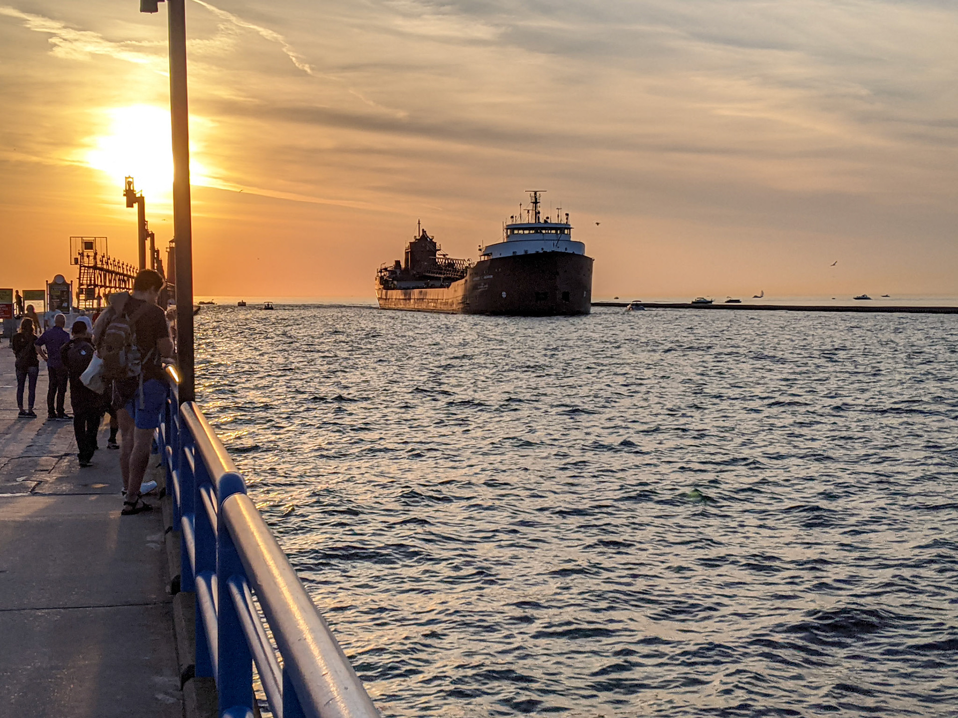 Lake Freighter Arriving in Grand Haven