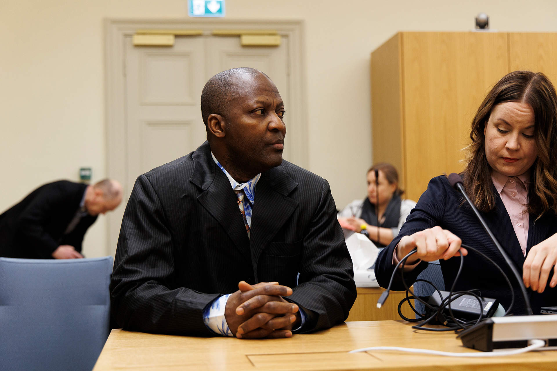 A Finnish court of appeal began hearing an international war crime case in which Gibril Massaquoi is charged. For STT-Lehtikuva/Finnish News agency. 2023