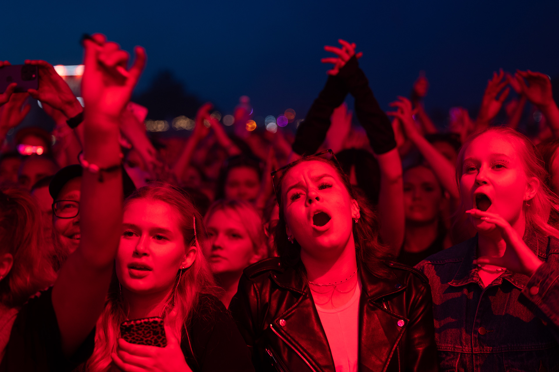 Audience watching pop singer Antti Tuisku and his farewell concert at Ruisrock Festival, Turku. For STT-Lehtikuva/Finnish News Agency 2023