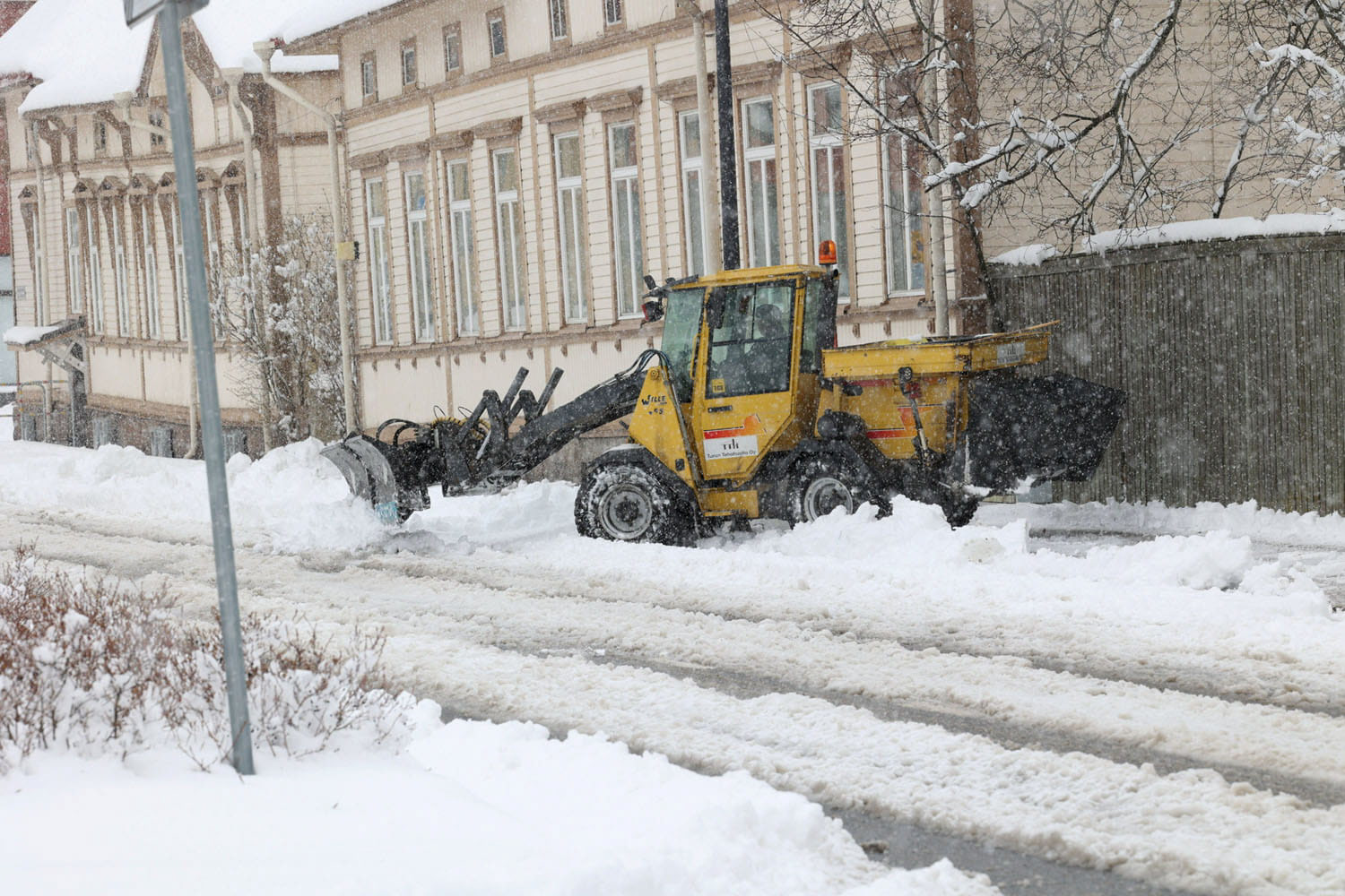 Heavy snowfall in Turku in late April for Finnish News Agency/STT-Lehtikuva. 2024