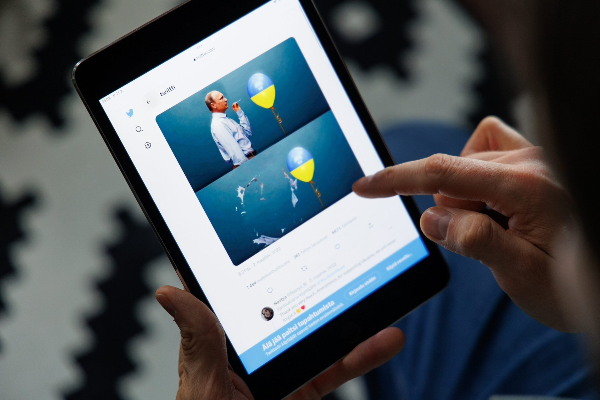 Illustration photos on Ukraine, Russia and memes for Finnish News Agency/STT-Lehtikuva. 2023