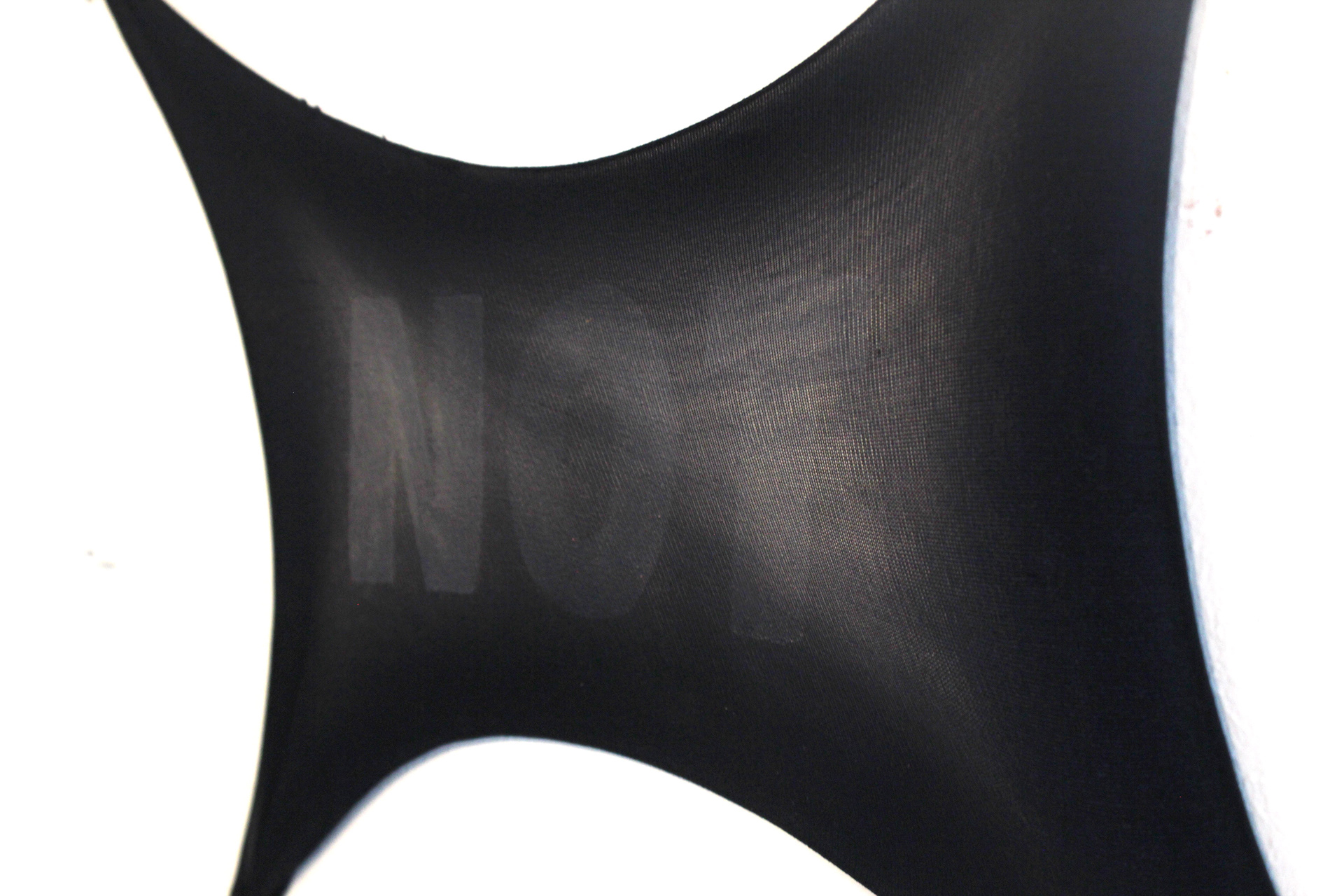 Typographic exploration (pantyhose, acrylic)