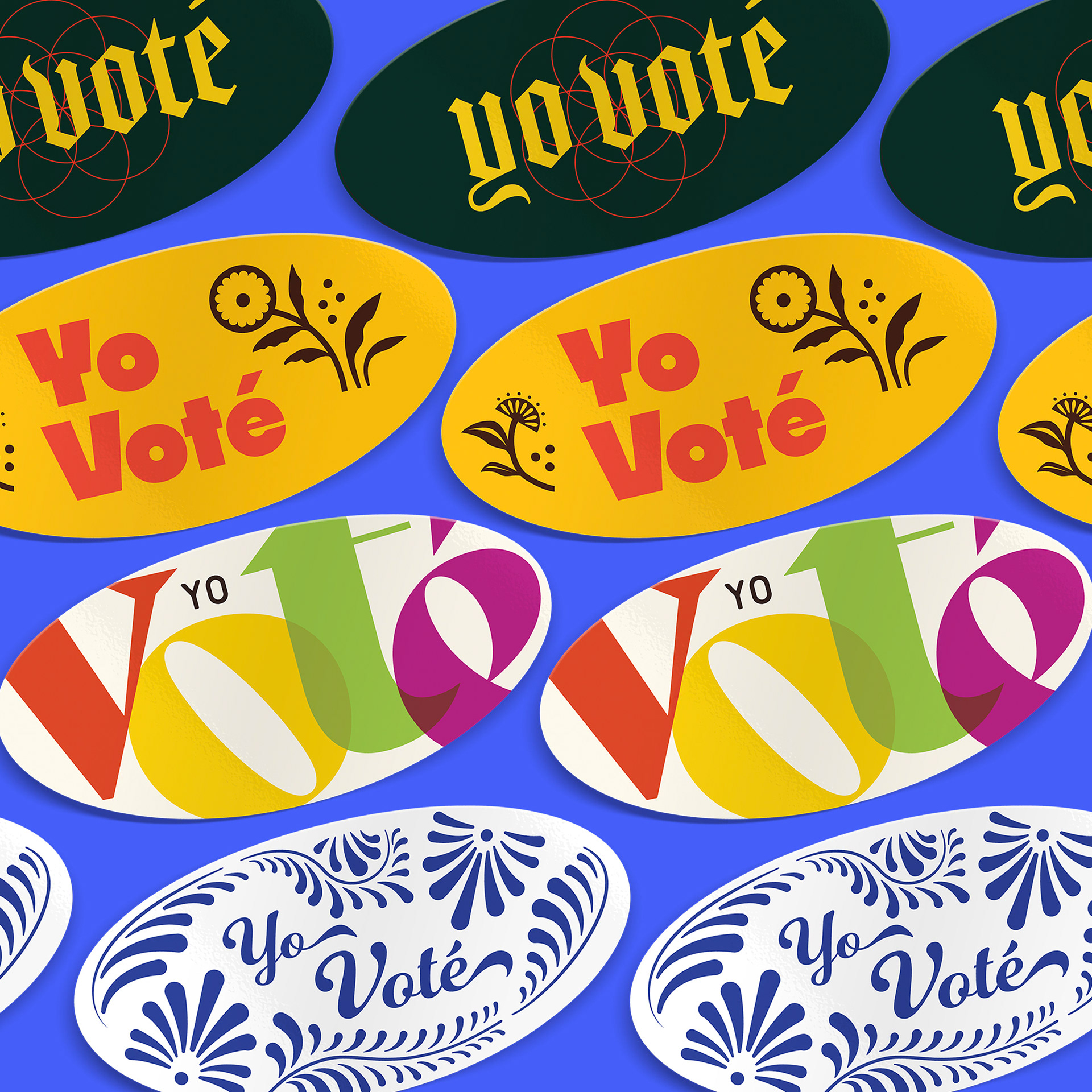 'I voted" sticker set, part of a larger series studying the nature of voting in the 2020 election.