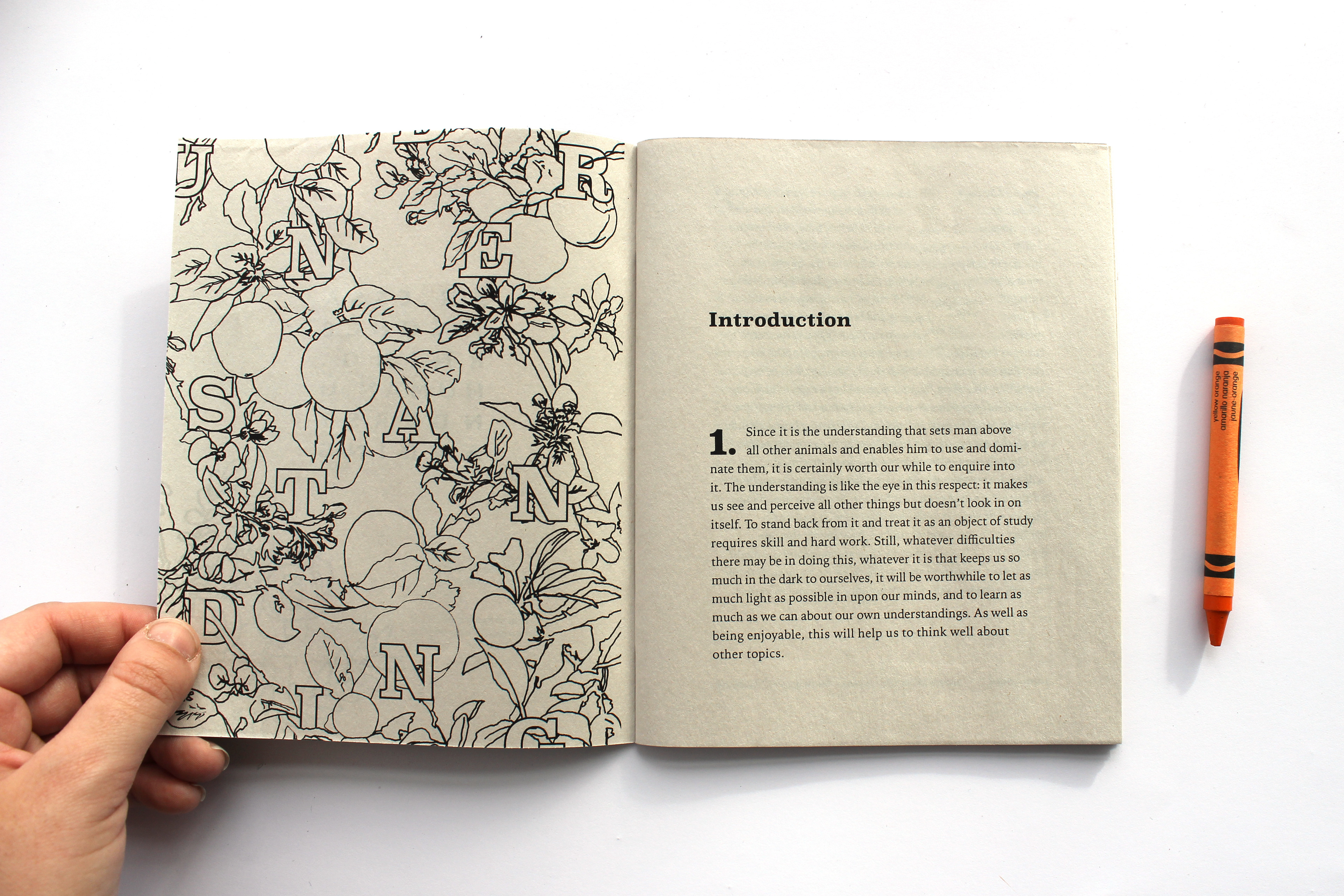 John Locke's 'On Human Understanding' in coloring book form - a playful riff on his famous 'tabula rasa' concept.
