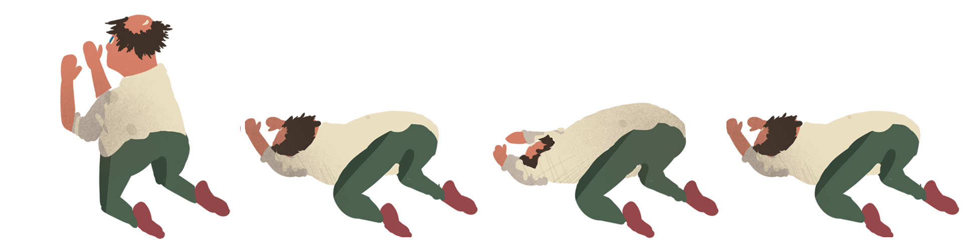 The villager, praying to the tower.